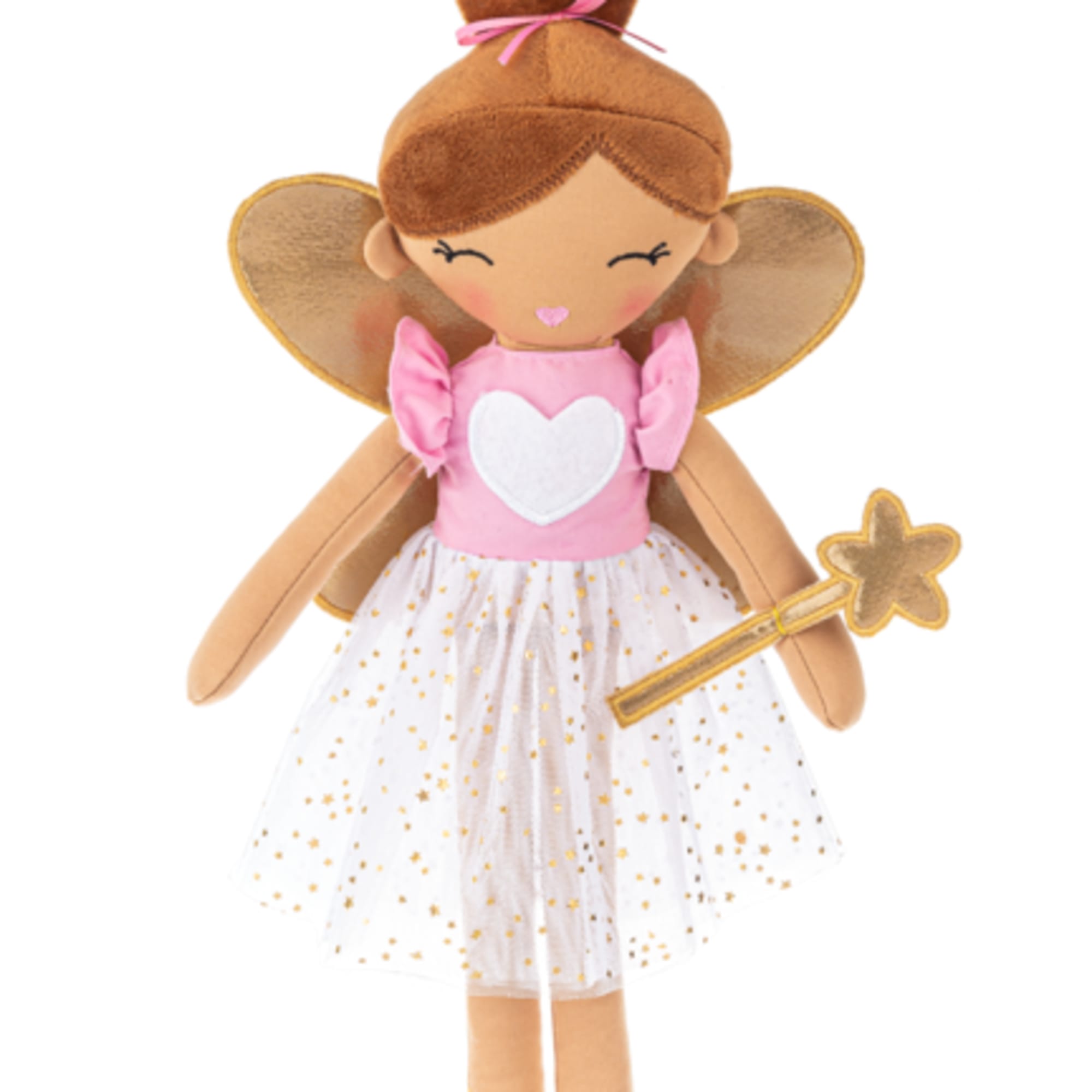 Color: Multi
Dimensions: 14" H.
Tooth fairy soft doll with a heart pocket for
