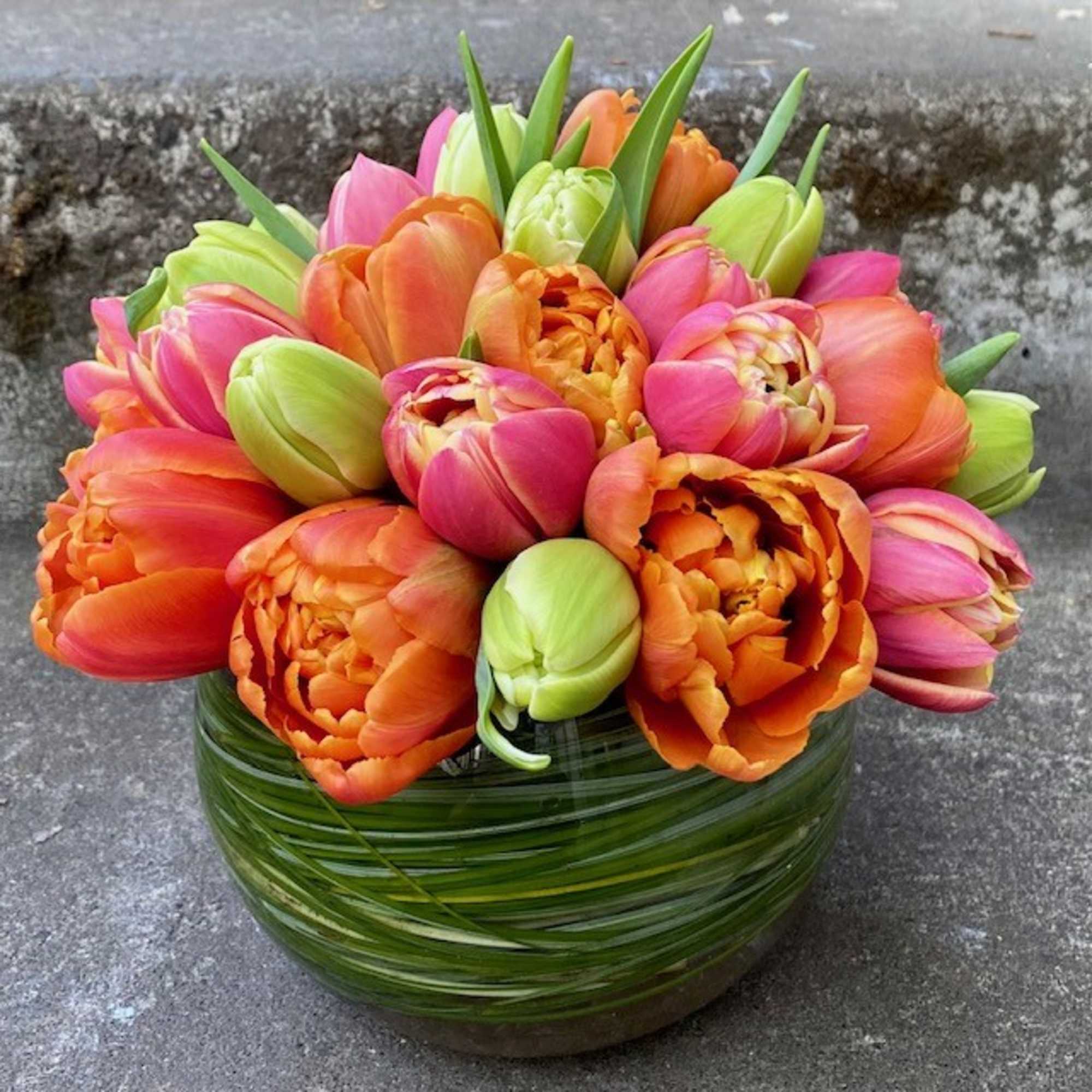 Our Tulip Bowl is a refined celebration of spring, designed to highlight