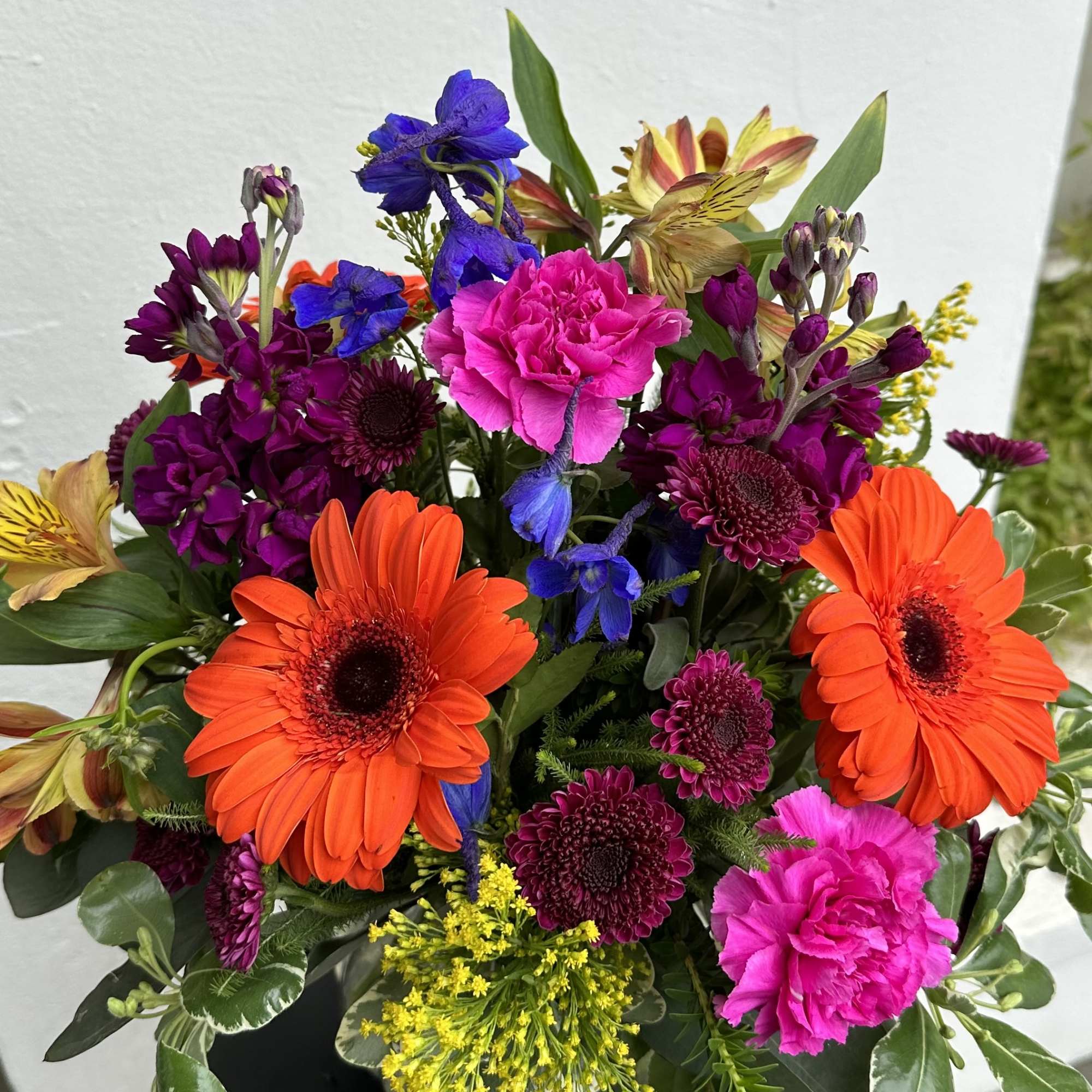 a mix of bright blooms