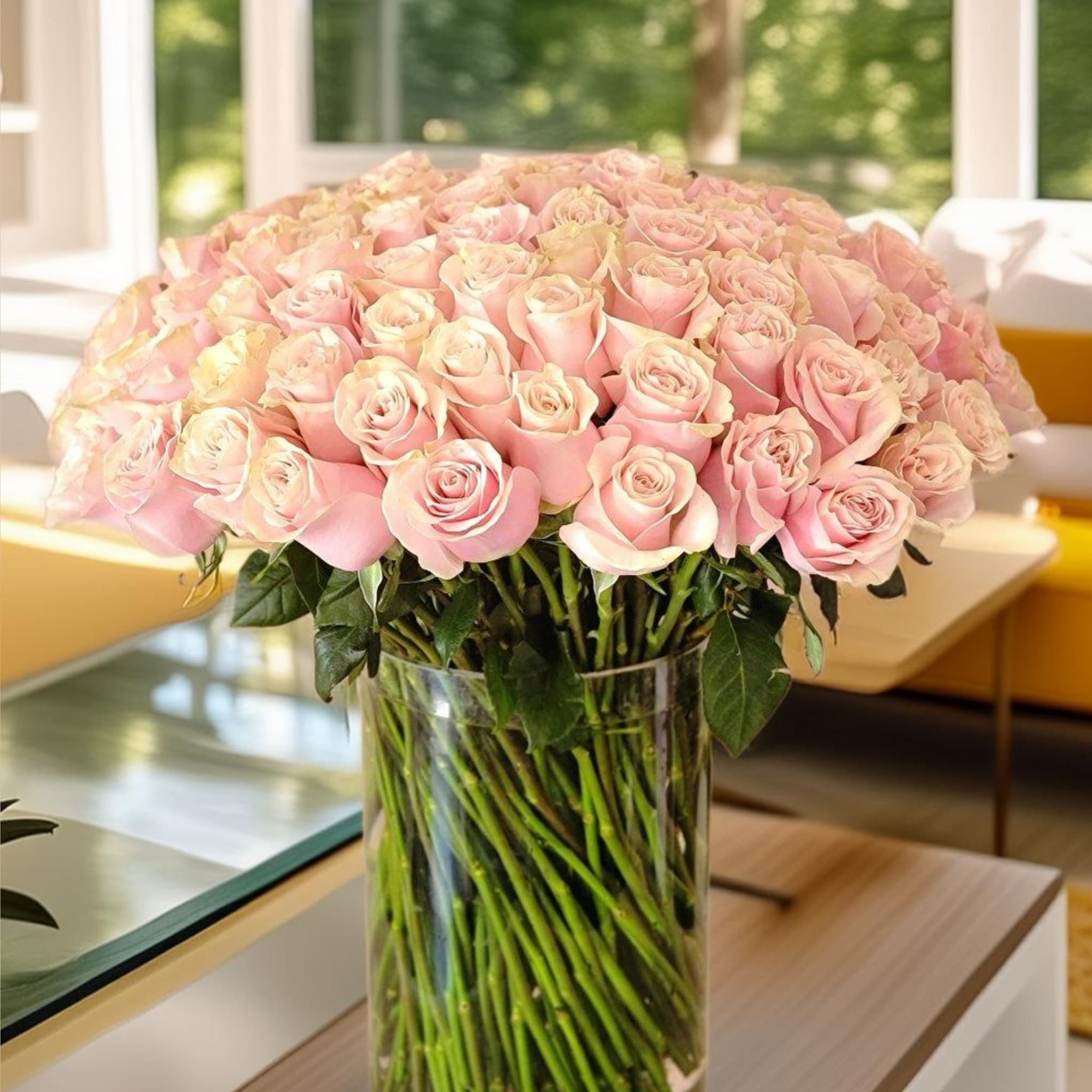 Pink roses are a symbol of tenderness, elegance and sophistication. A bouquet