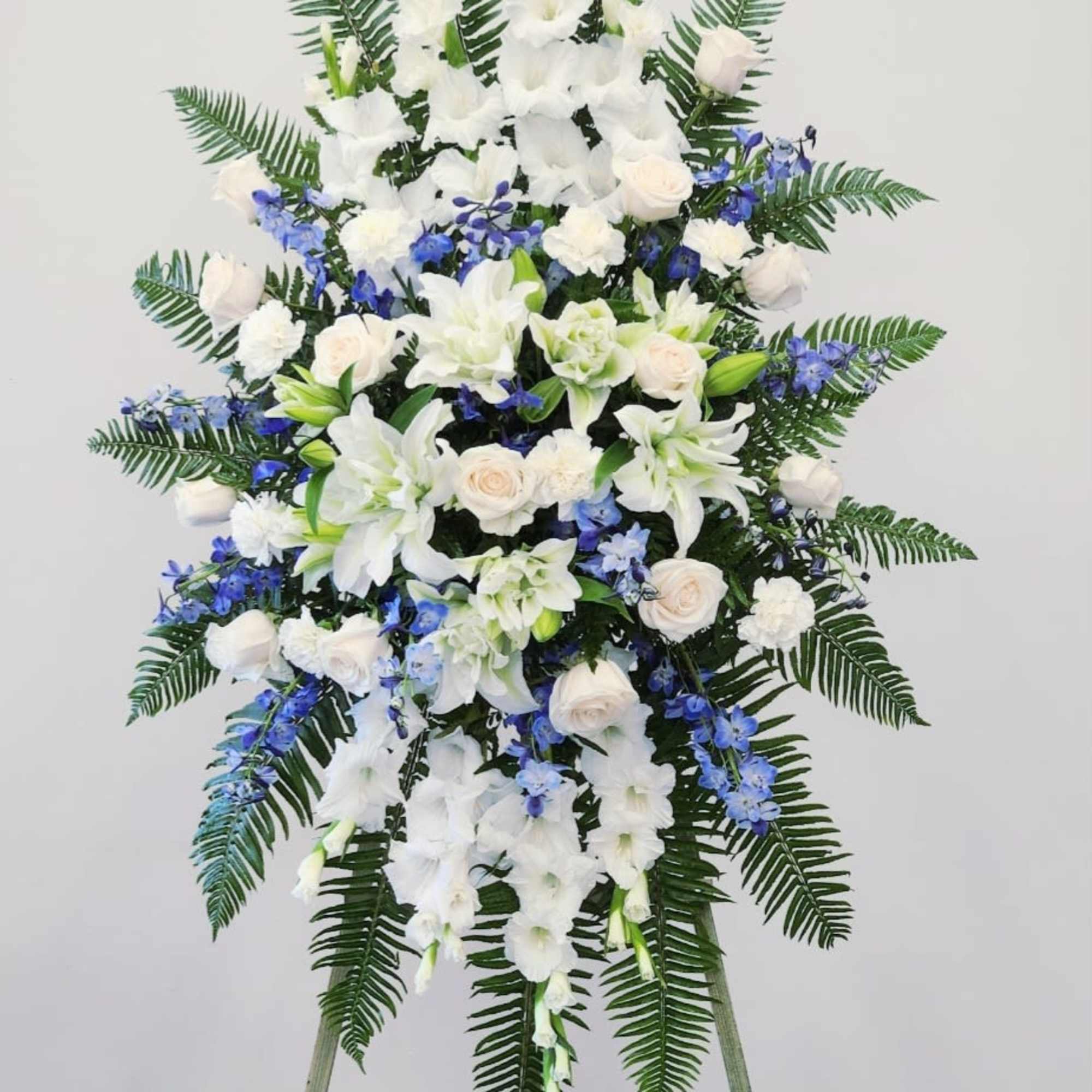 A serene tribute in soft blue and crisp white, the Eternal Friendship