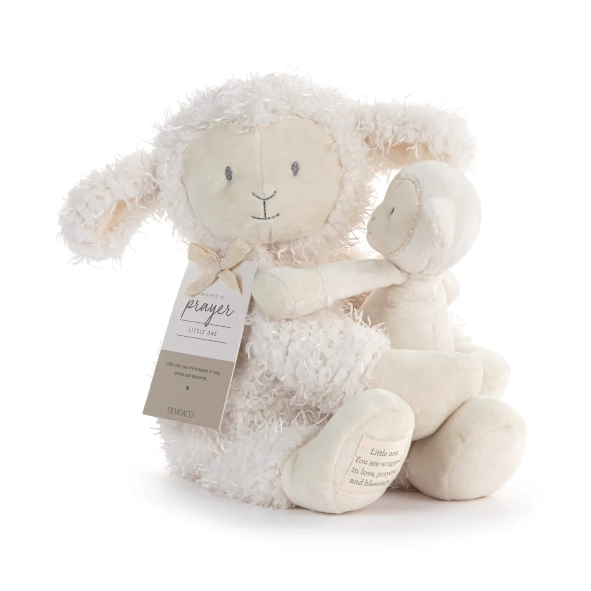 The Wrapped in Prayer You &amp; Me Lamb 16" offers soft, snuggly