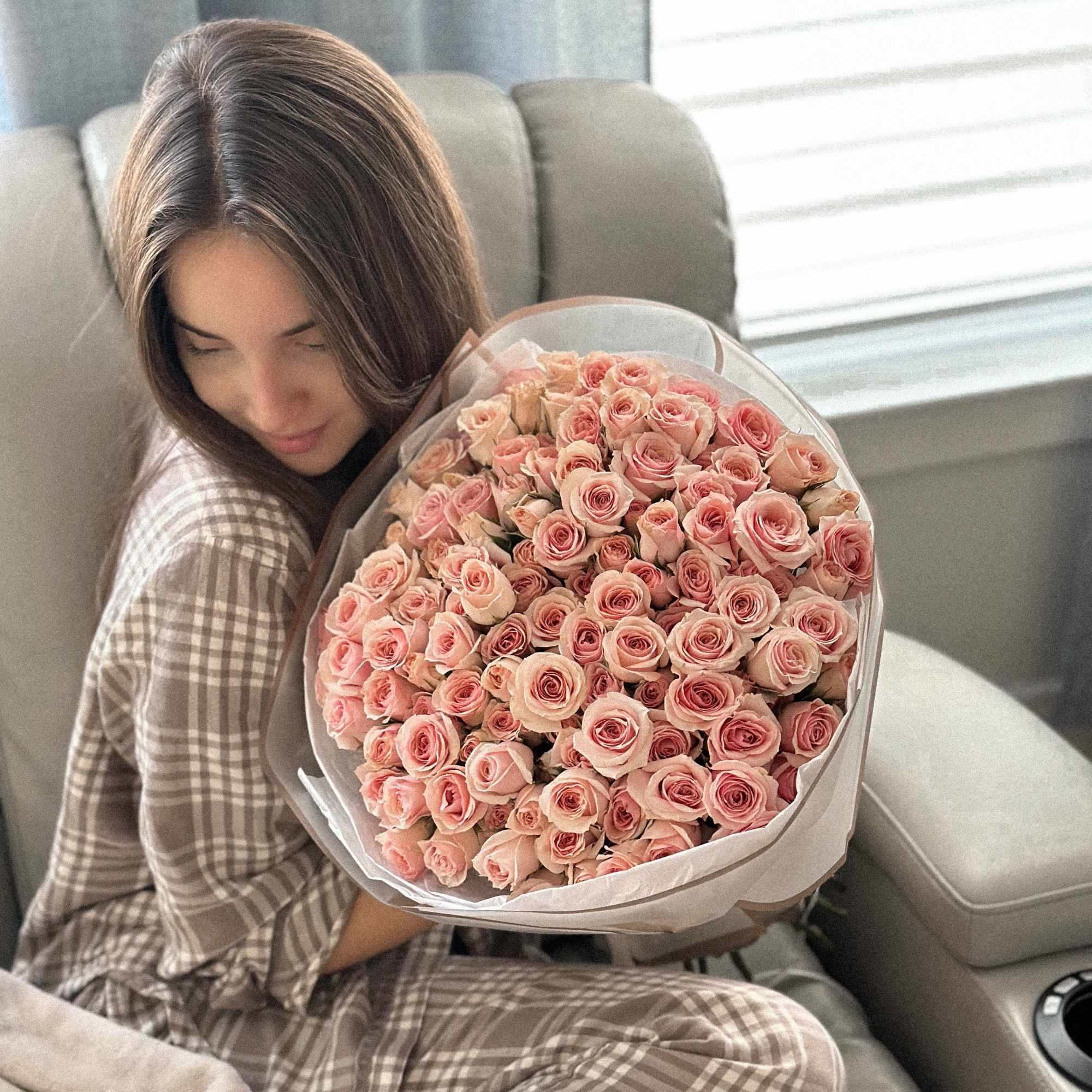 Soft, romantic, and irresistibly charming &mdash; this bouquet of delicate pink roses