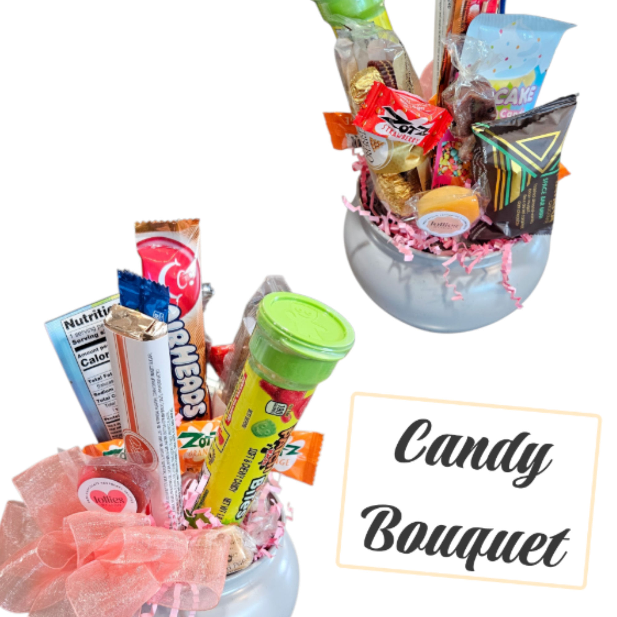 A cute bouquet of yummy candy to brighten anyone's day! 