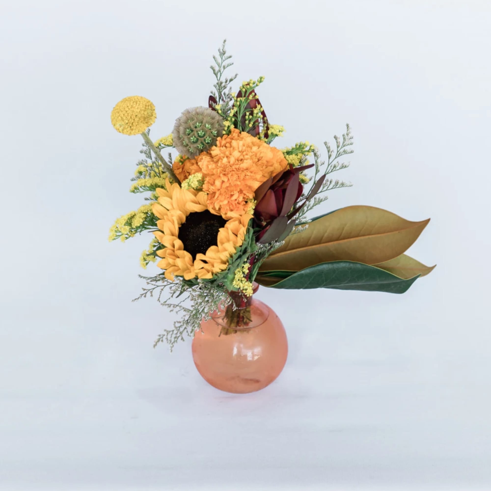 The Seasonal Mason Jar comes arranged with a beautiful mix of seasonal