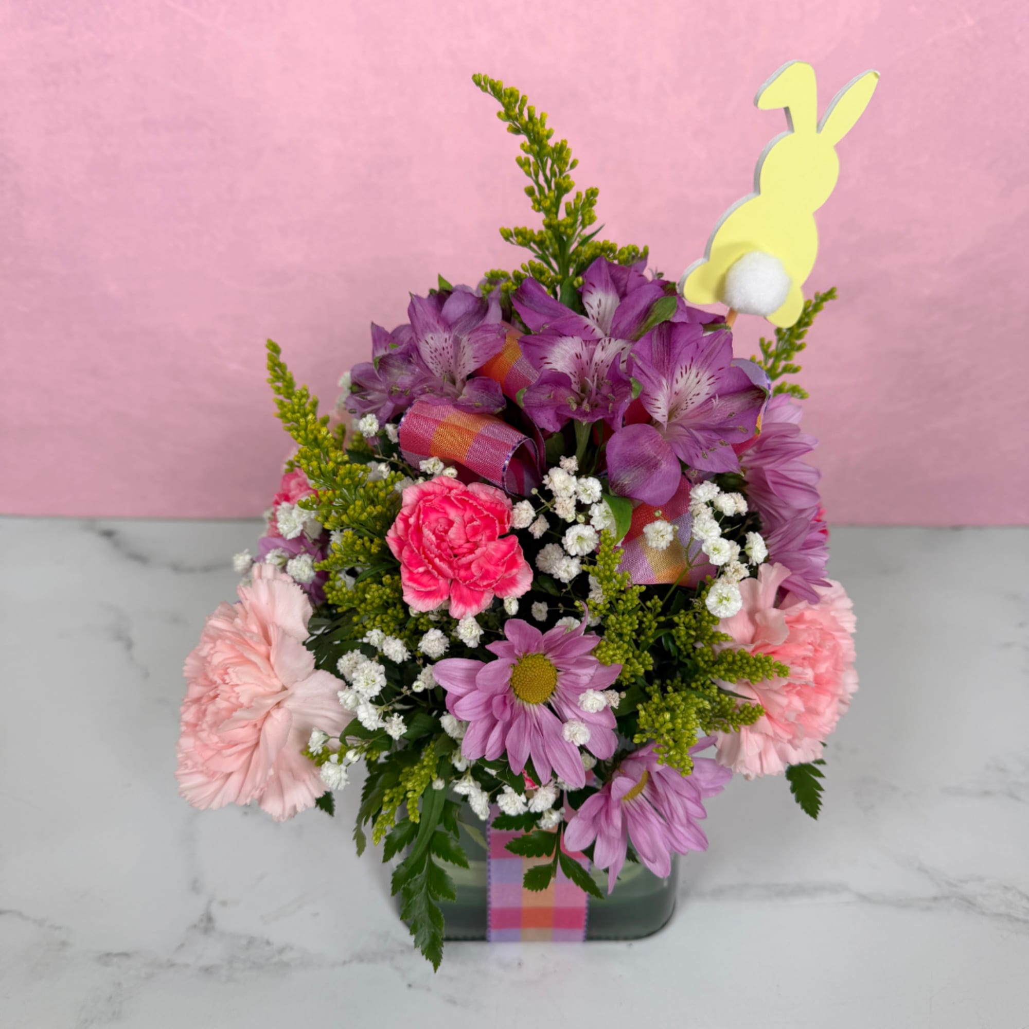 Get ready for spring with the Plaid Perfection Cube by Savilles Florist!