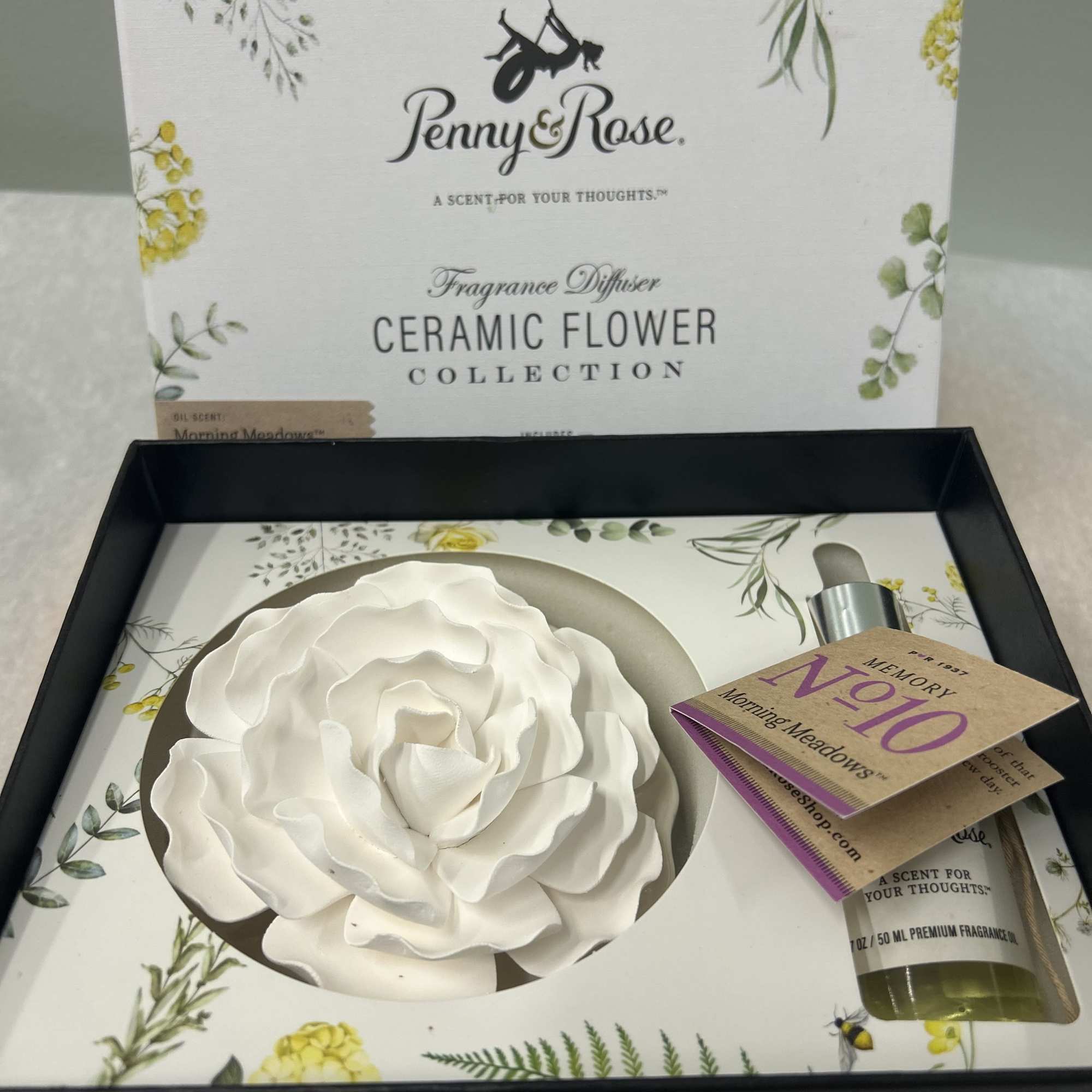 Fragrance diffuser collection by Penny &amp; Rose.  Morning Meadows scent. 