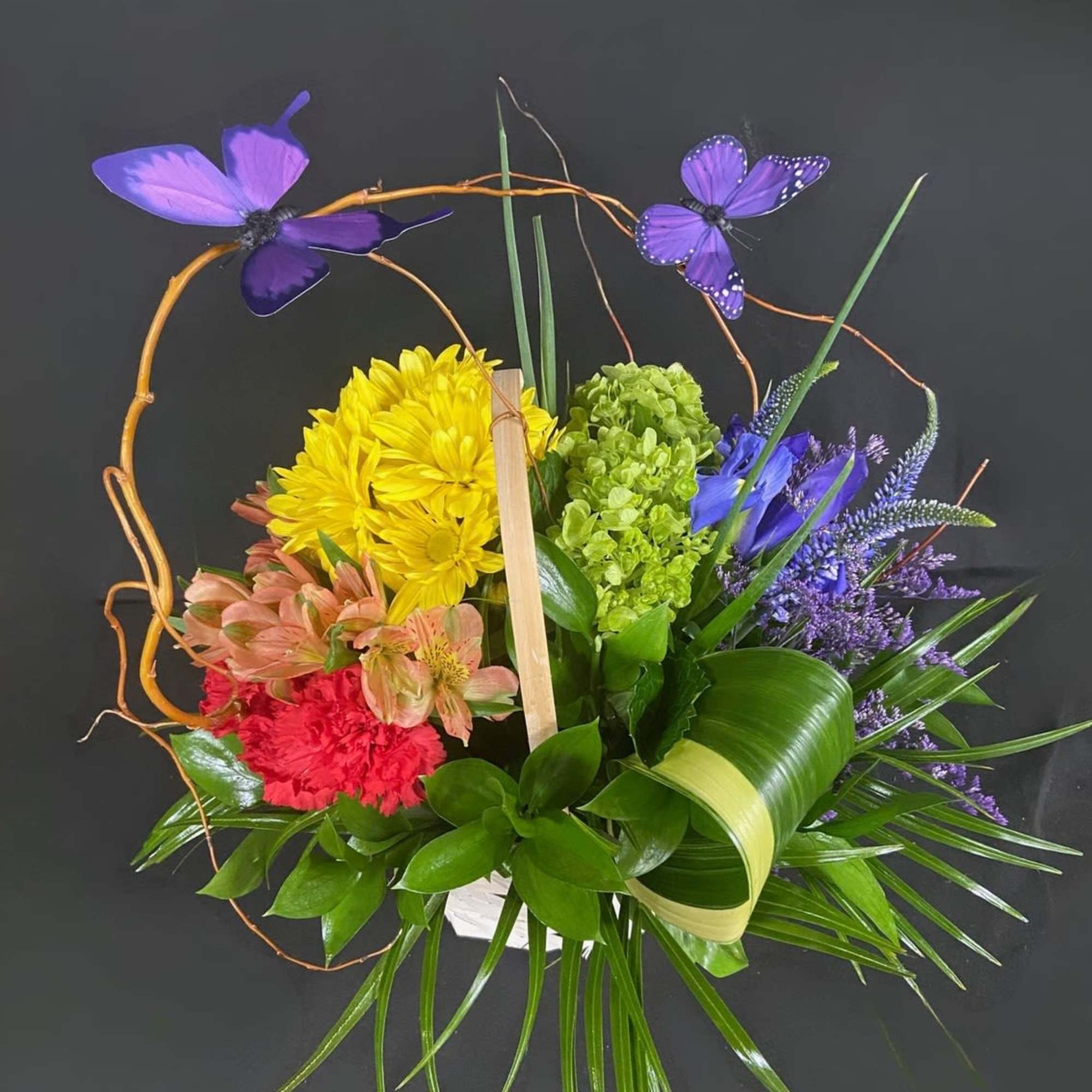 A beautiful rainbow of flowers to brighten up any space.