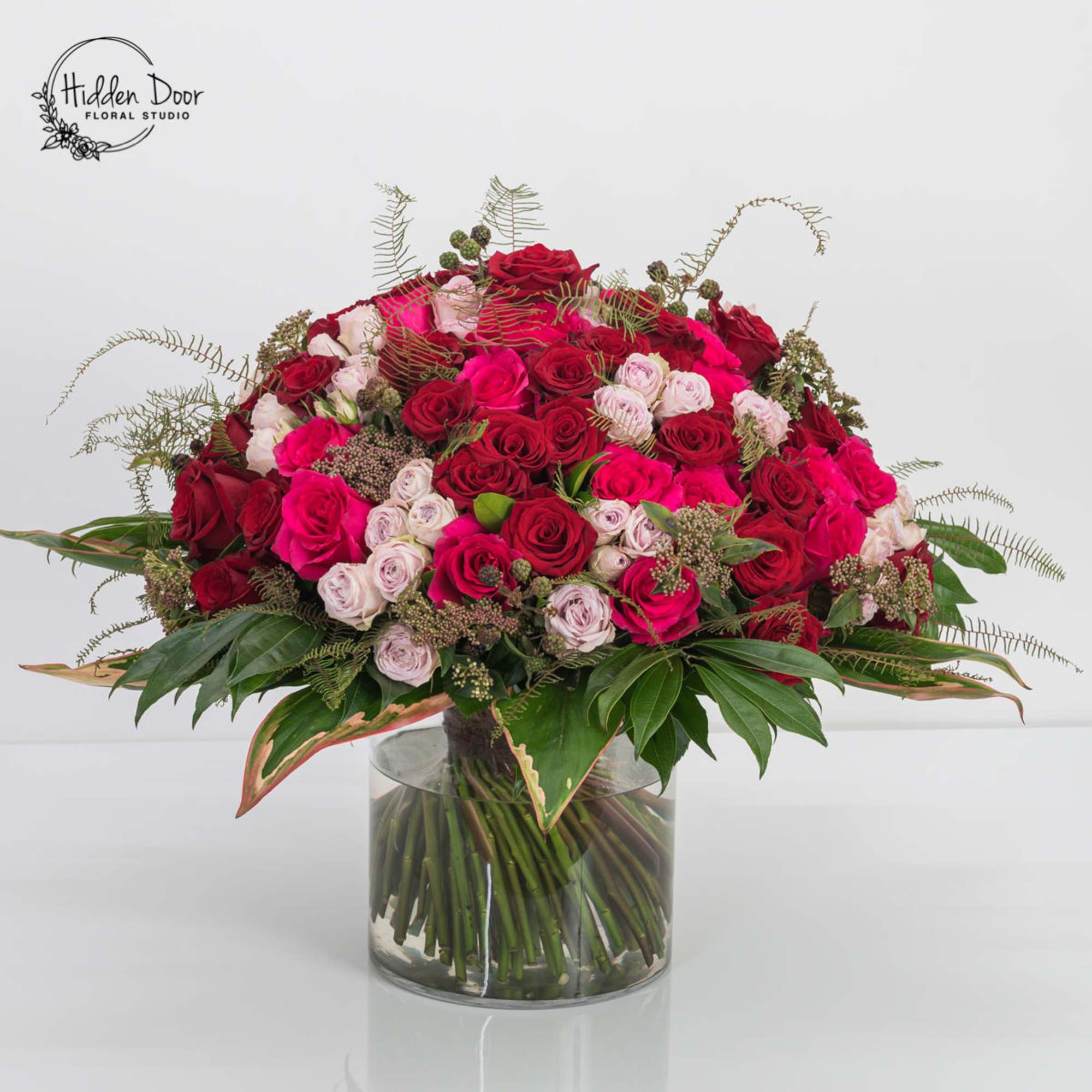 Rose Bowl
Some arrangements are about variety. This one is about roses &mdash;