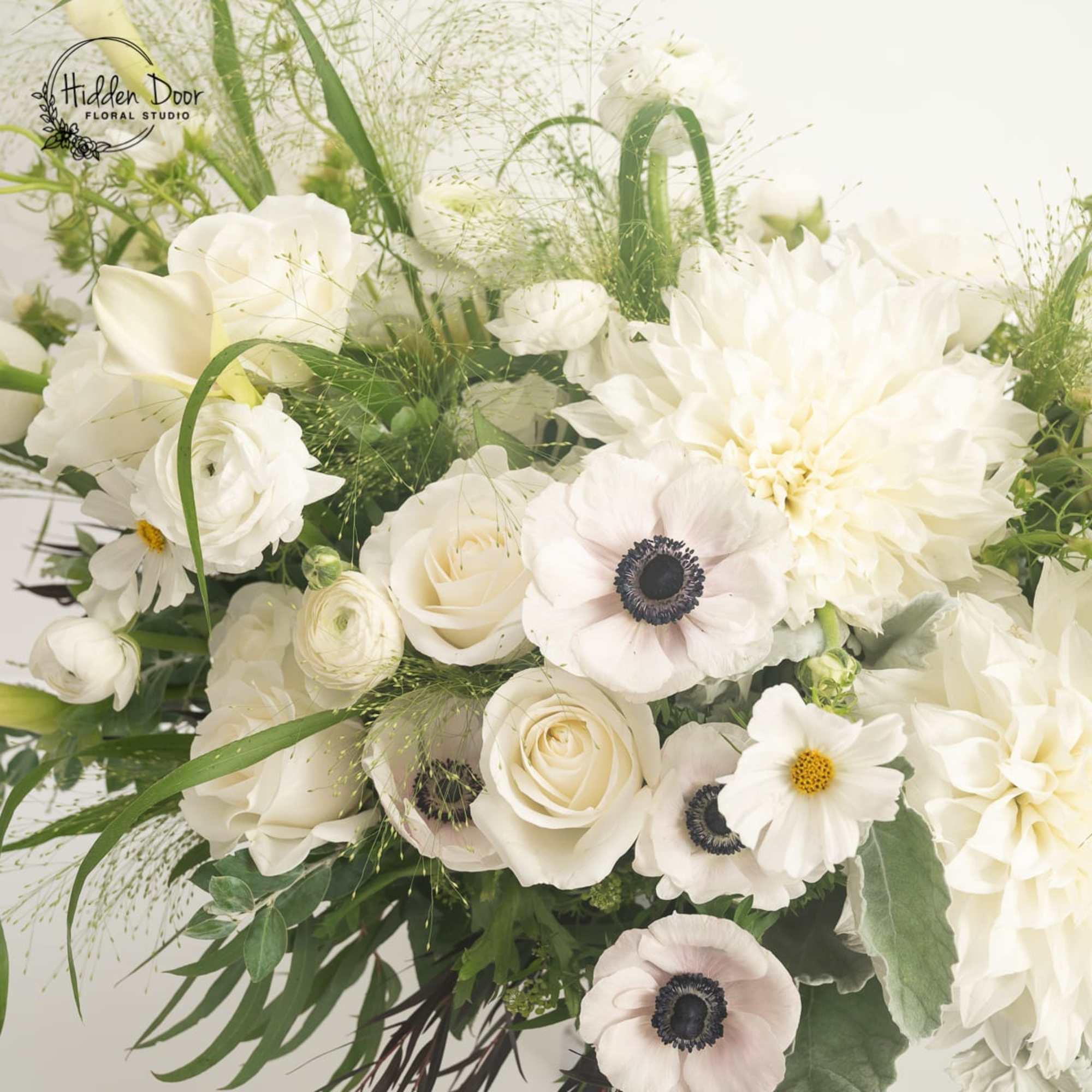 Balerina
White arrangements live or die by texture. Without color to carry the