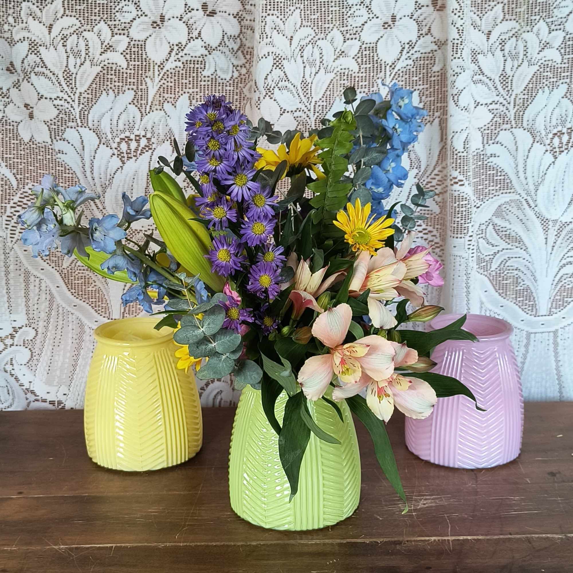 NEW trendy botanical vase in an assortment of colors is a lovely