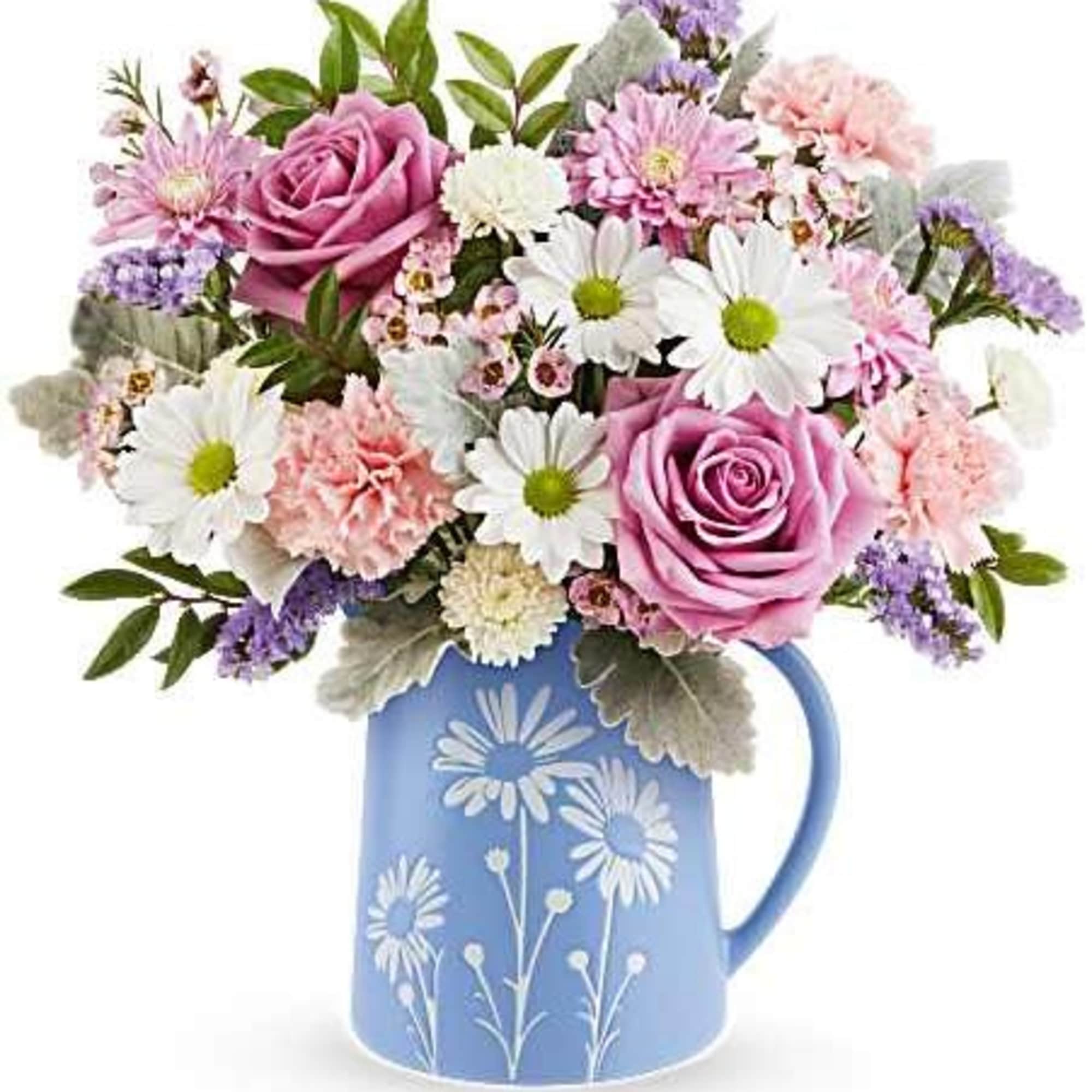 Soft and serene, Teleflora's Pastel Meadow Bouquet brings the beauty of a