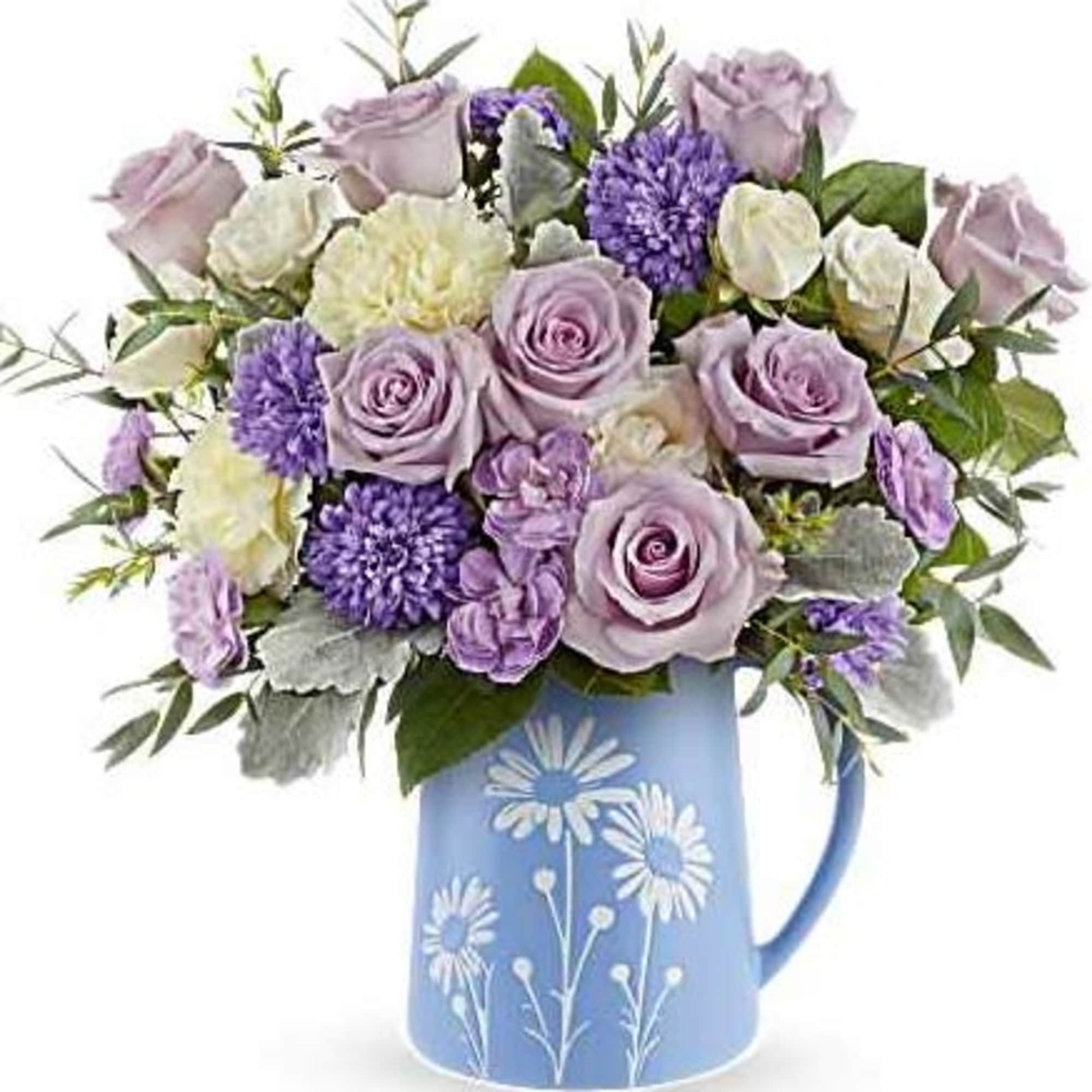 Soft and whimsical, Teleflora's Daisy Haze Bouquet captures pastel perfection with lavender