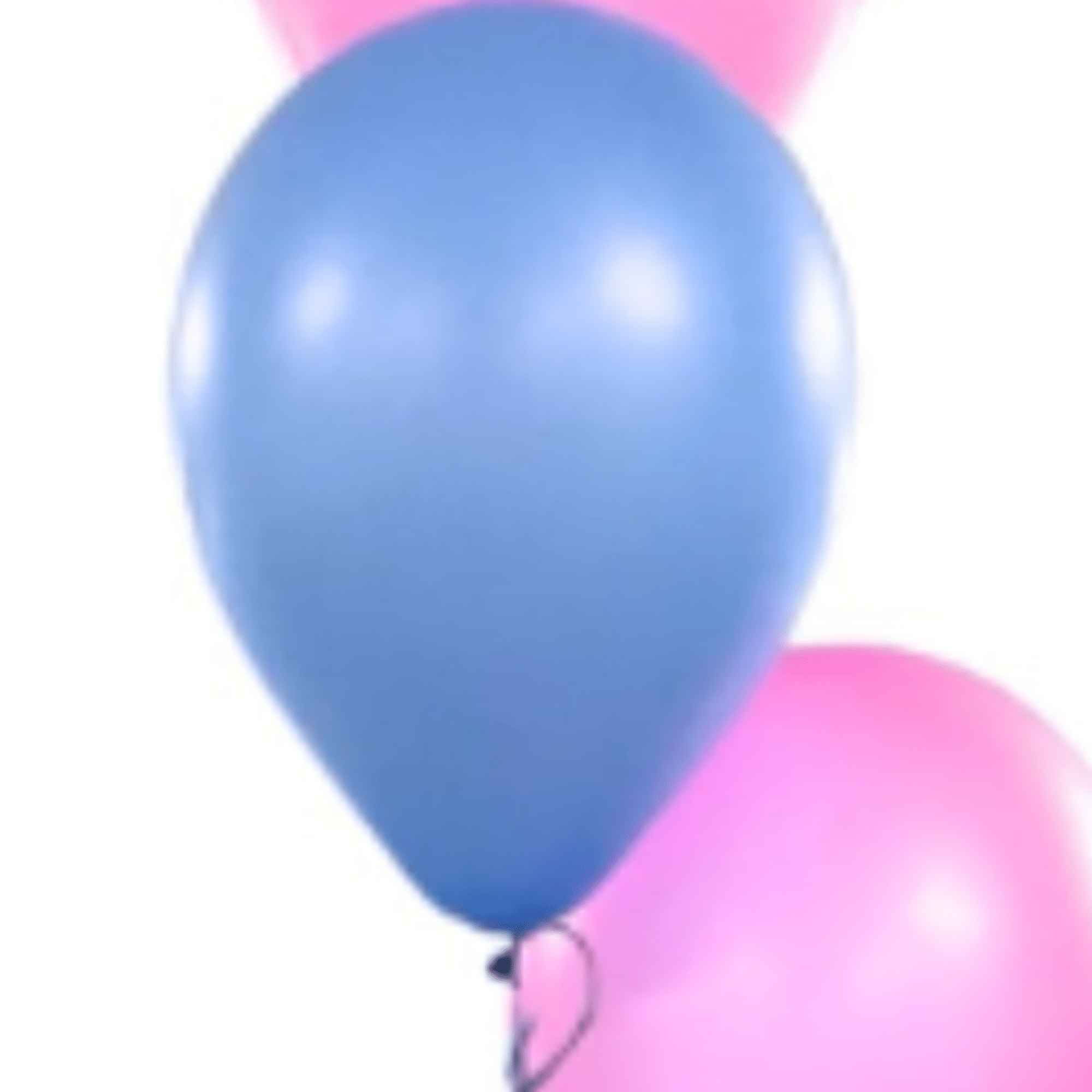 Blue and pink balloons on a white background