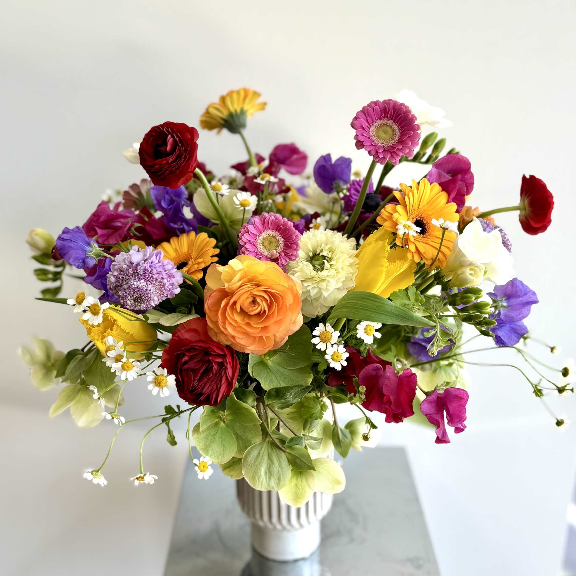 A gorgeous bouquet of abundant amount of premium spring flowers in a