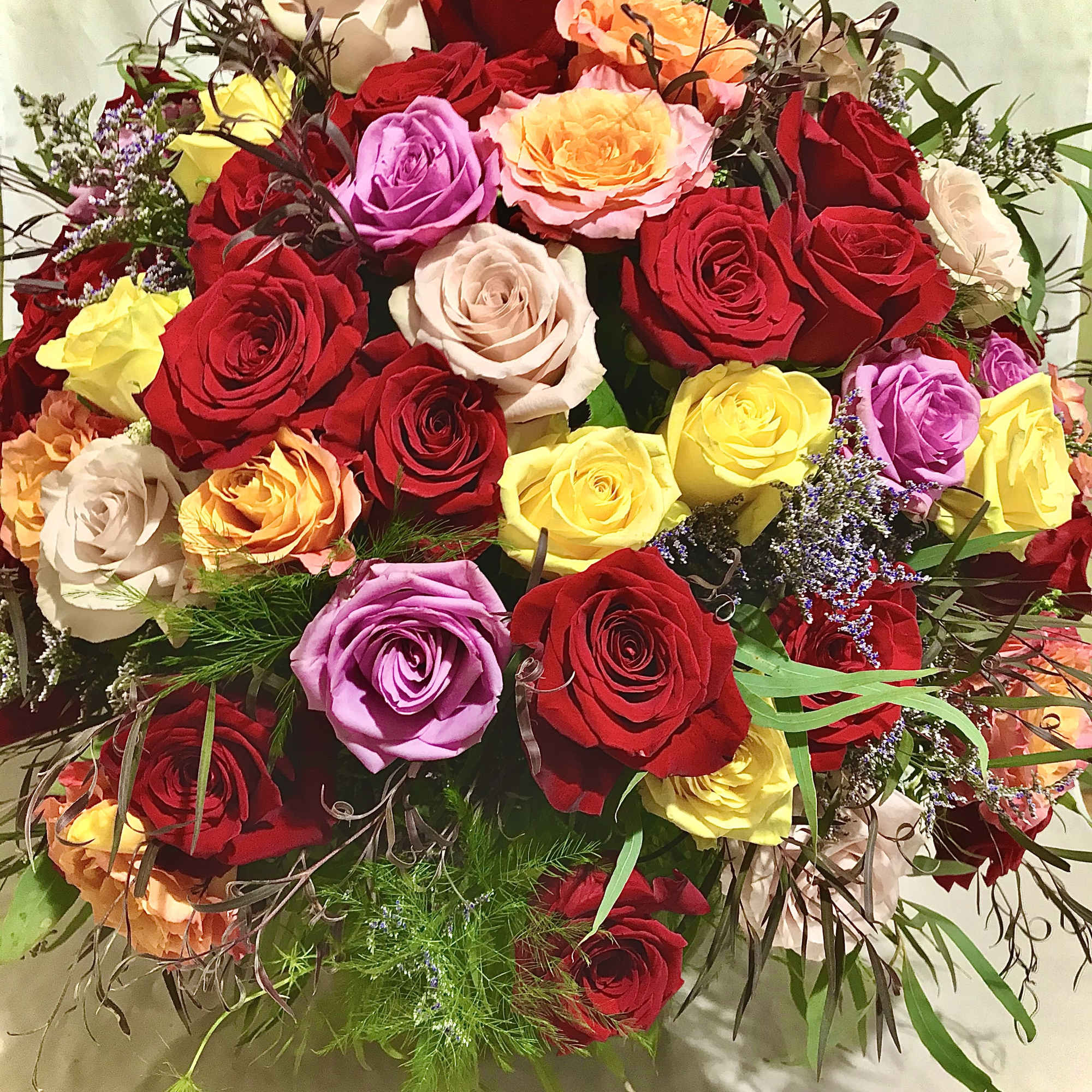 This arrangement requires 24 hour notice.
The ultimate gift.  Ten Dozen Roses