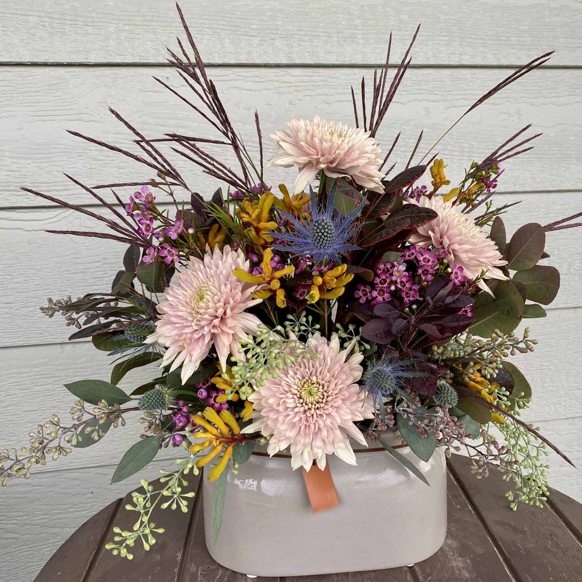 A delightful combination of rich burgundies and mauves with unique texture. 