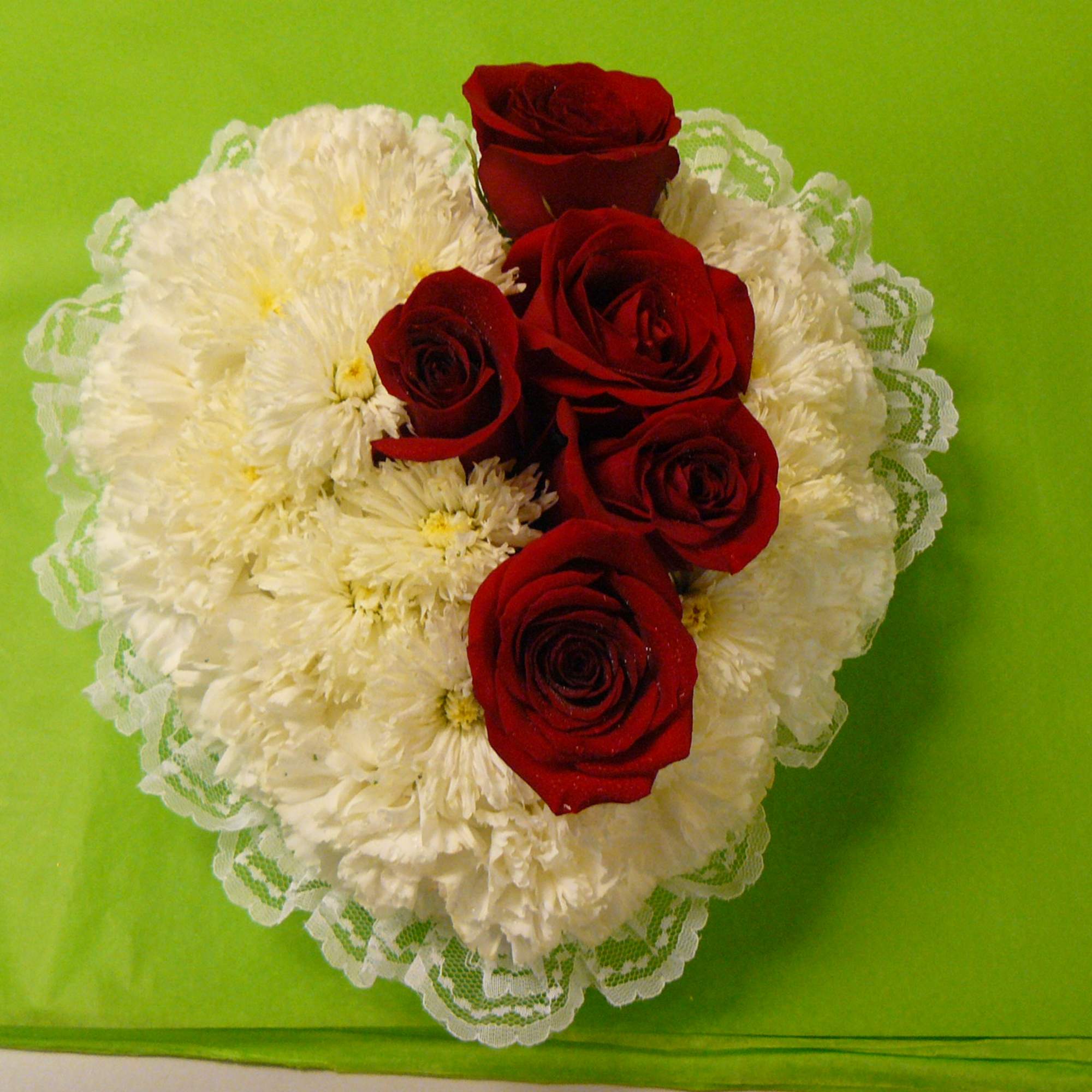 Satin Pillow,  Spray Roses