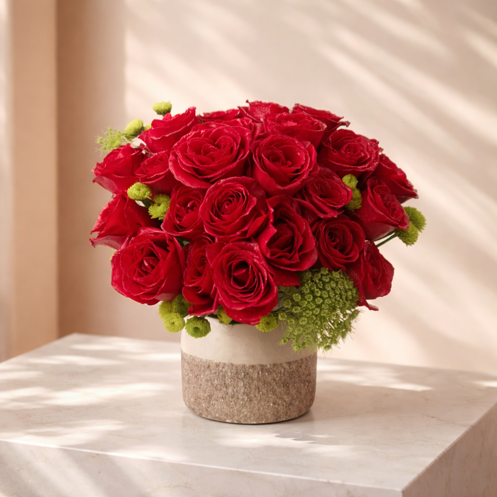 The Classic Red Rose one side Arrangement is a timeless floral design