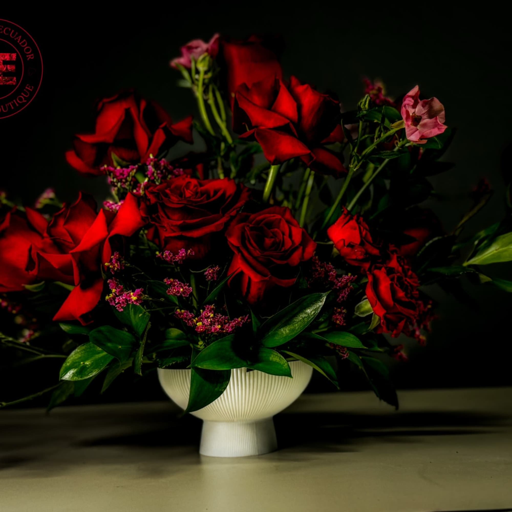 The "Eternal Beauty" flower centerpiece is a captivating arrangement that exudes timeless