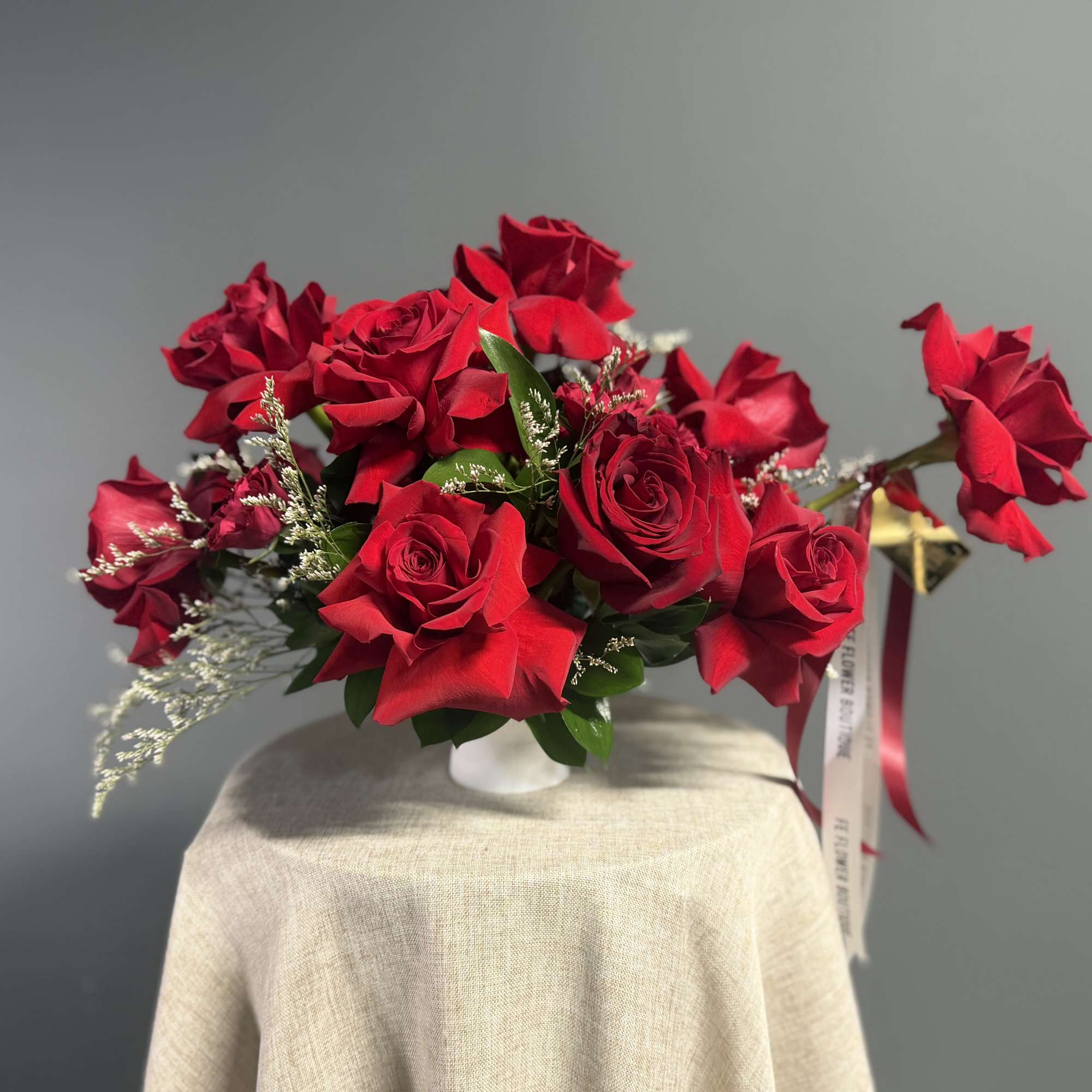 The "Eternal Beauty" flower centerpiece is a captivating arrangement that exudes timeless