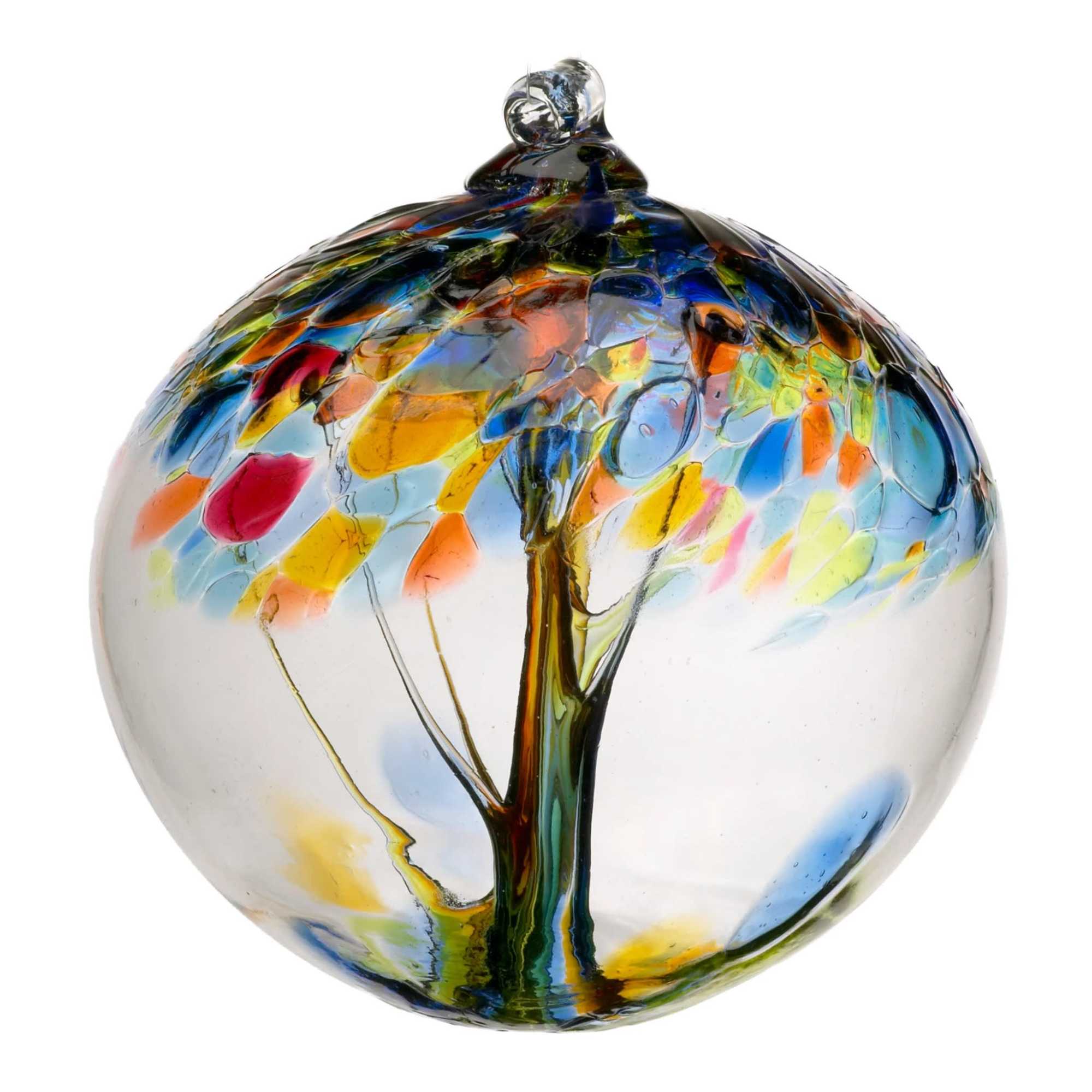 Available in 2.5 and 6 inch sizes, Hand blown Glass Ornament -