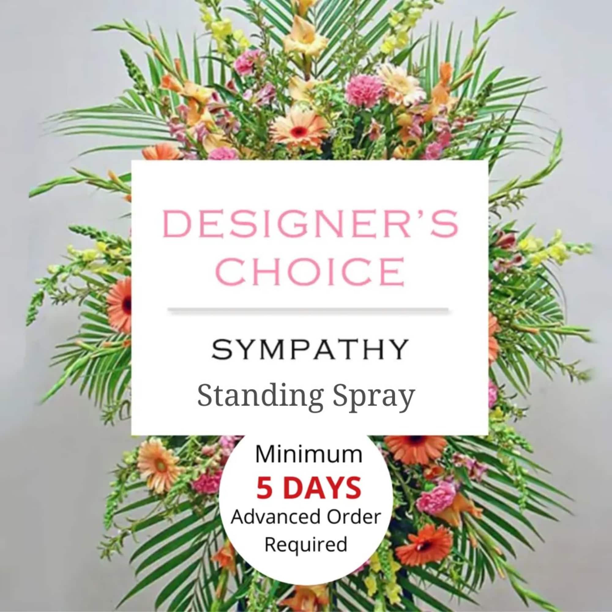 Our amazing design team will create a custom Sympathy standing spray wreath