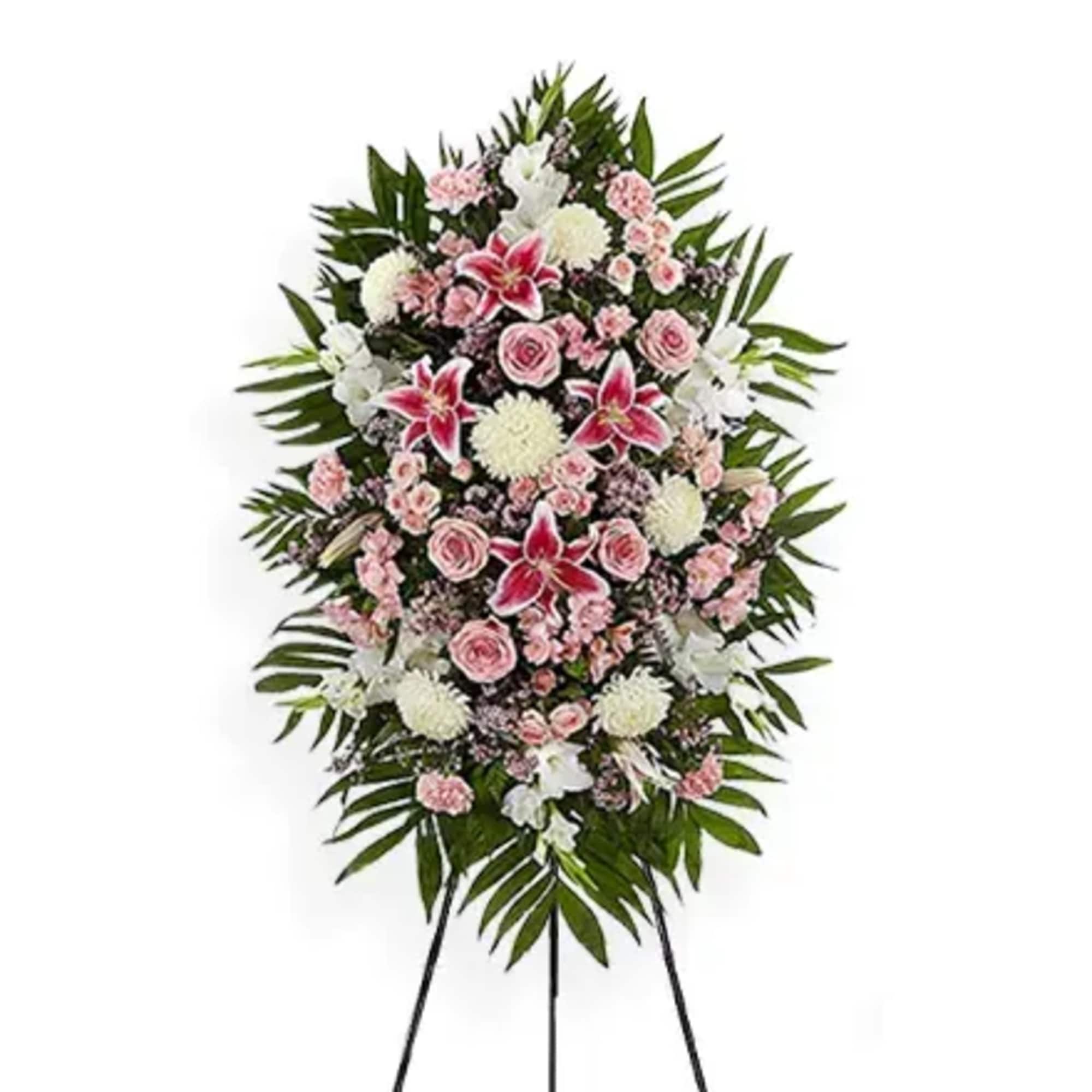 With a bounty of lovely pink flowers and simple greens, this pretty