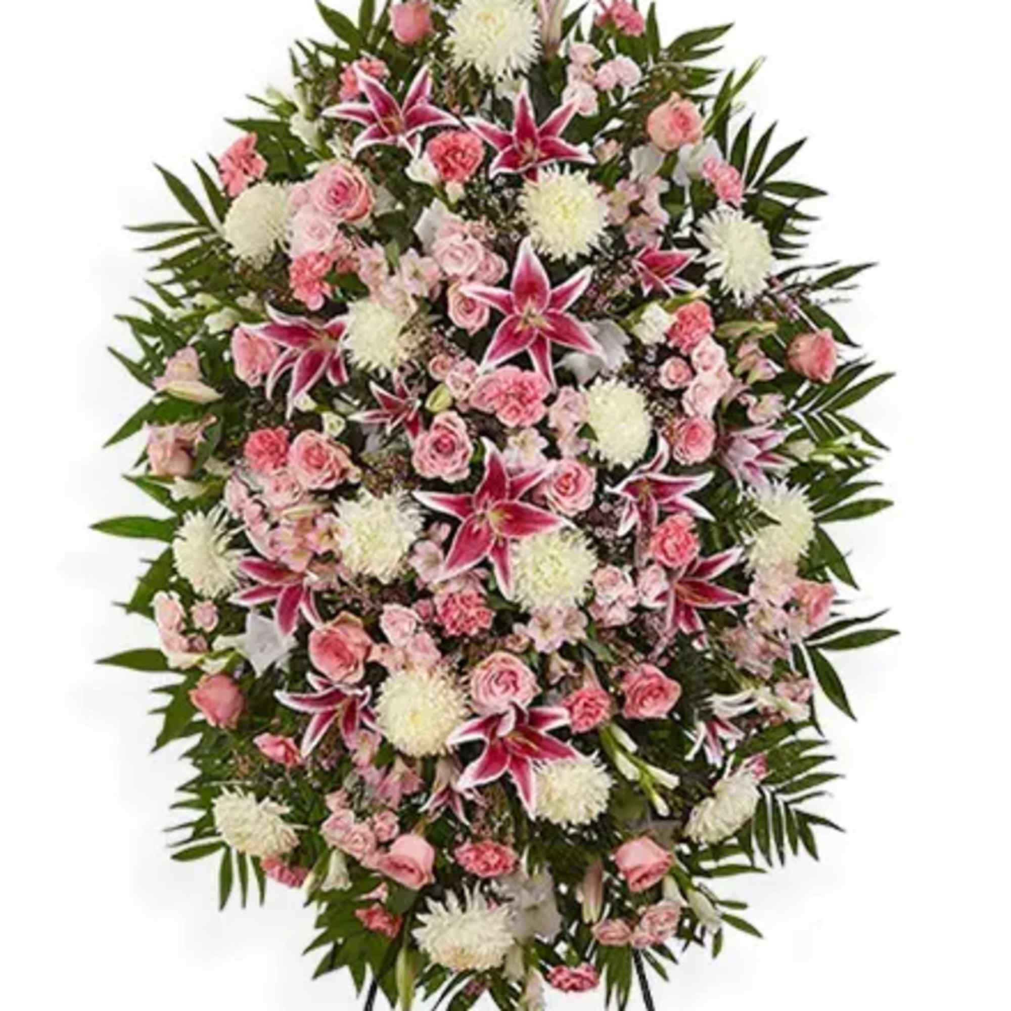 With a bounty of lovely pink flowers and simple greens, this pretty