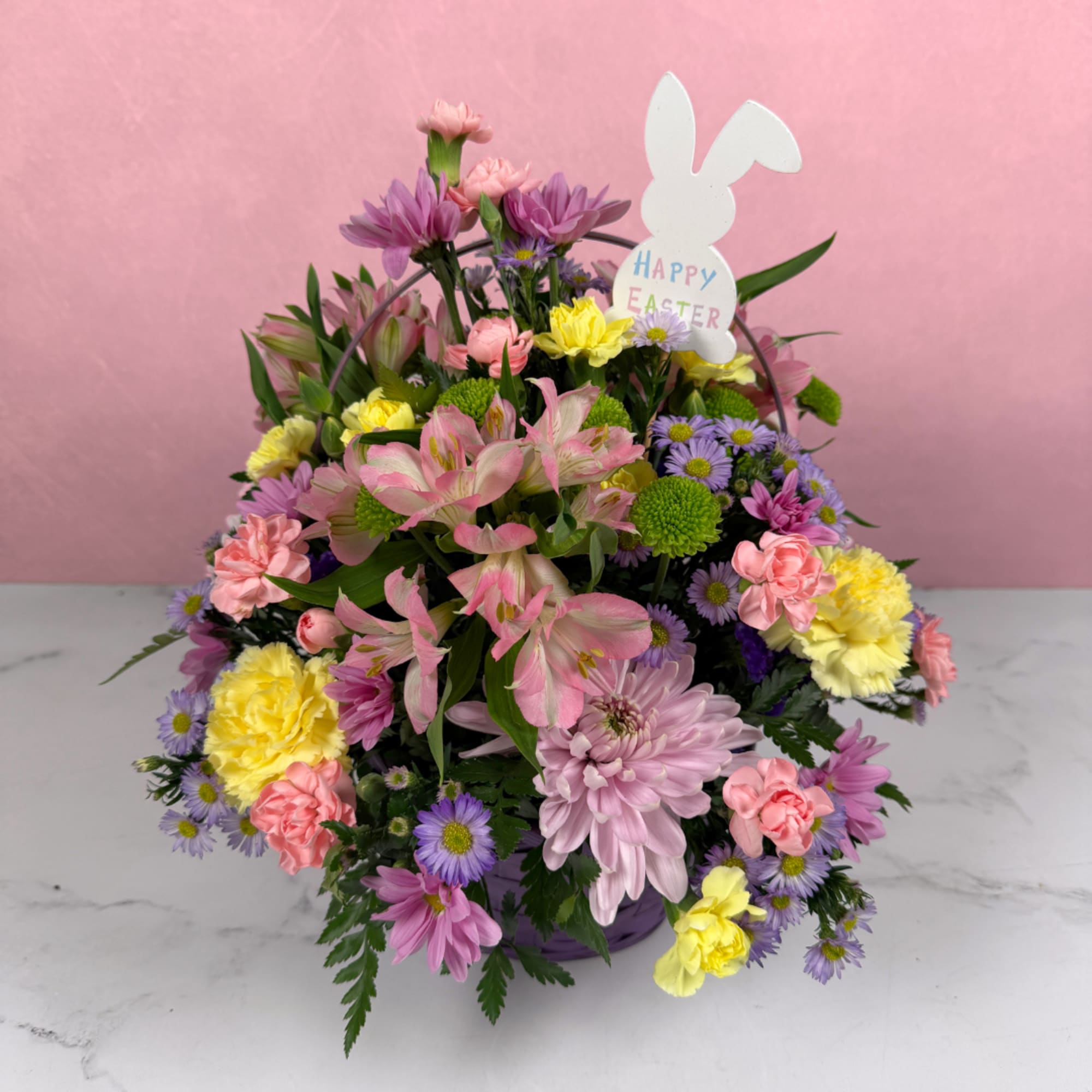 The Blushing Bunny Basket by Savilles Florist is a beautiful Easter basket
