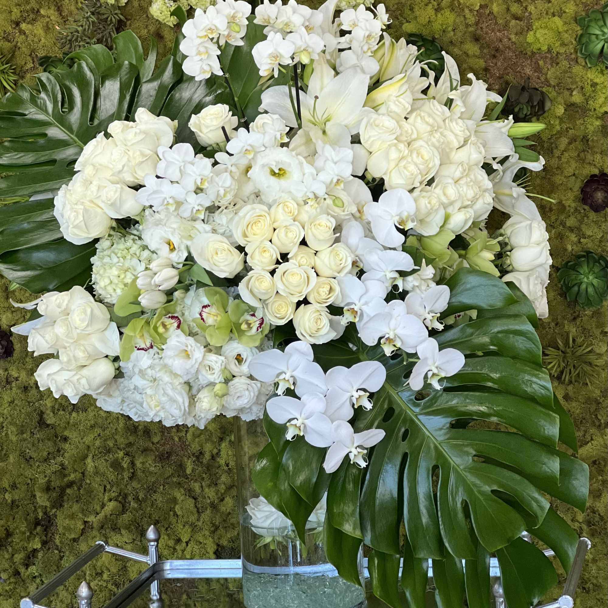 Tall arrangement 
mix flowers 