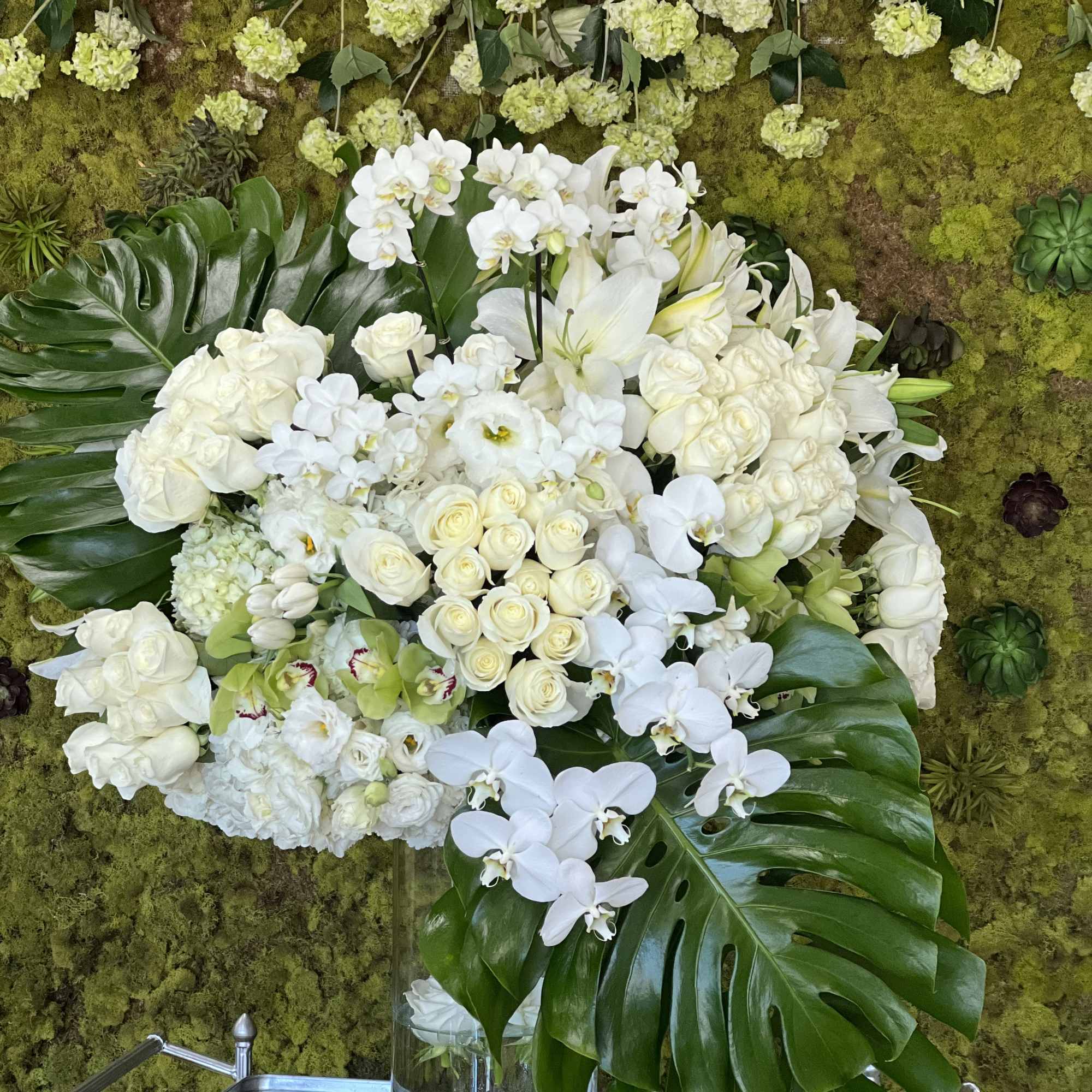 Tall arrangement 
mix flowers 