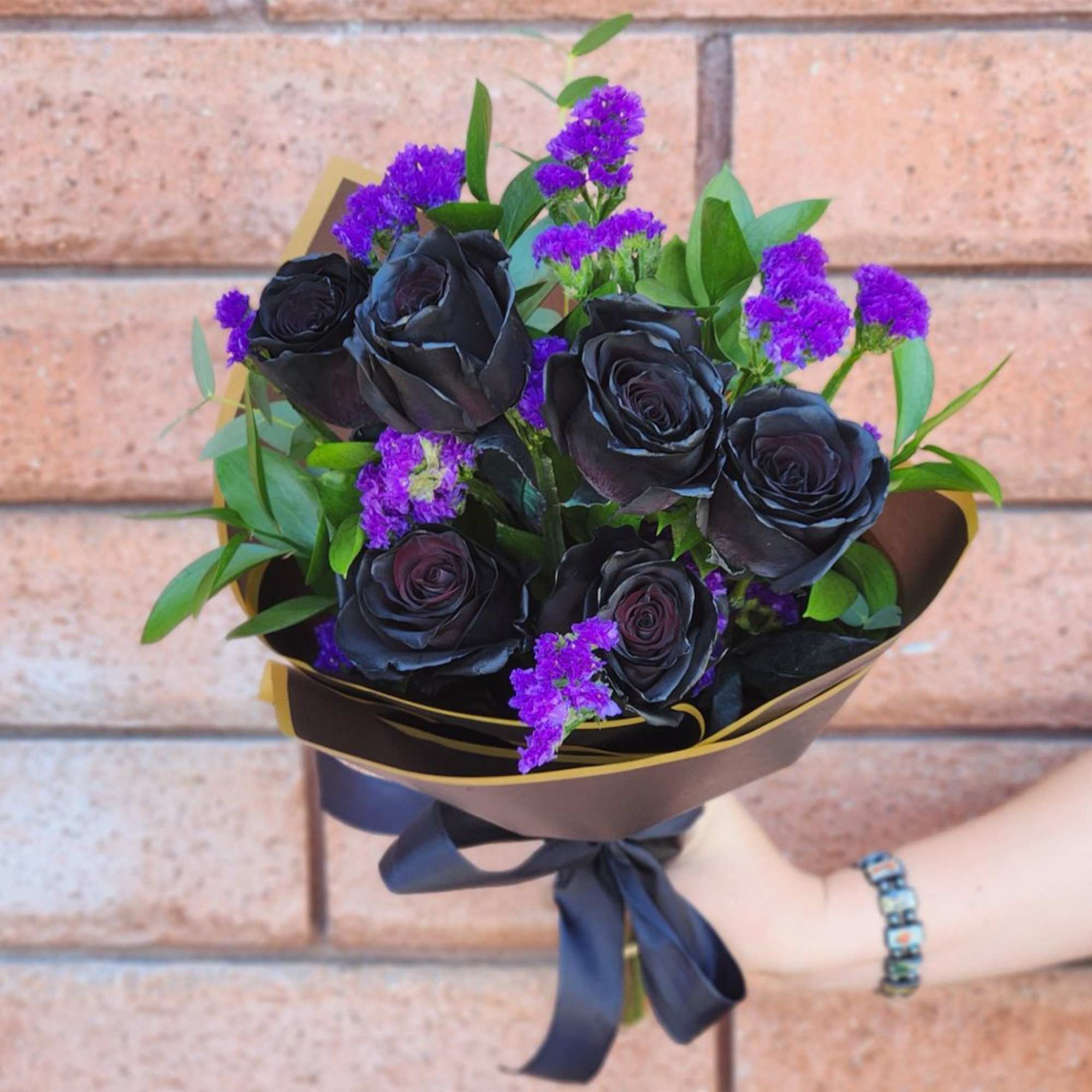 Black Rose Hand-Tied Bouquet &ndash; Premium Black Roses in San Diego

Make a