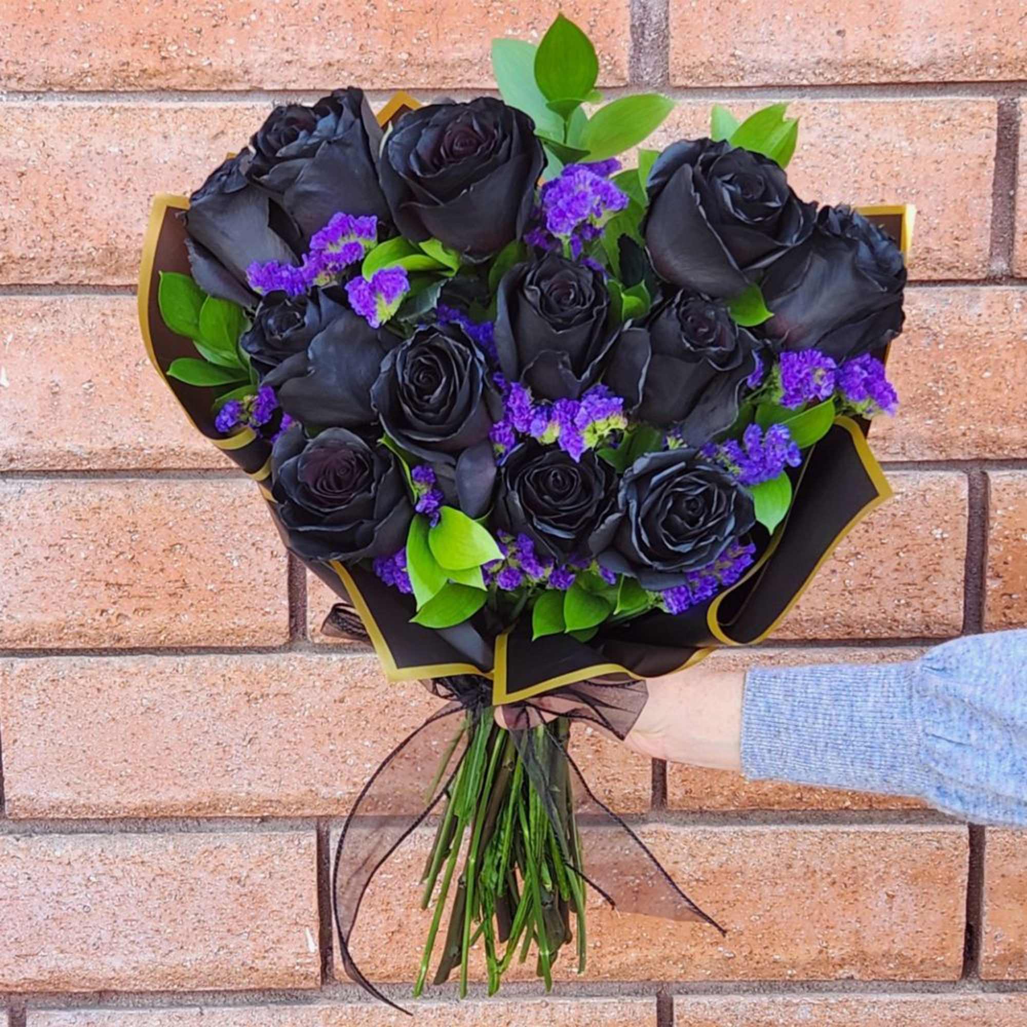 Black Rose Hand-Tied Bouquet &ndash; Premium Black Roses in San Diego

Make a