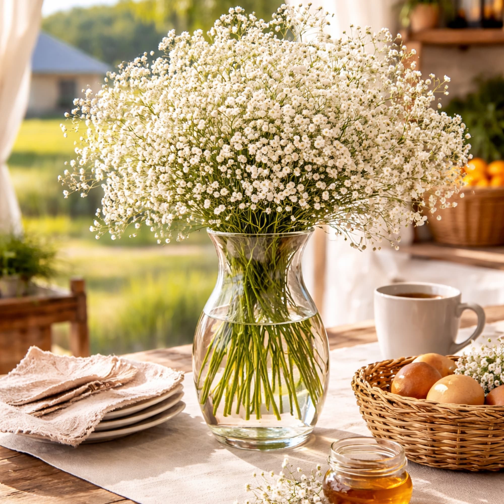 Make a graceful statement with our Country Cloud arrangement. Abundant clouds of