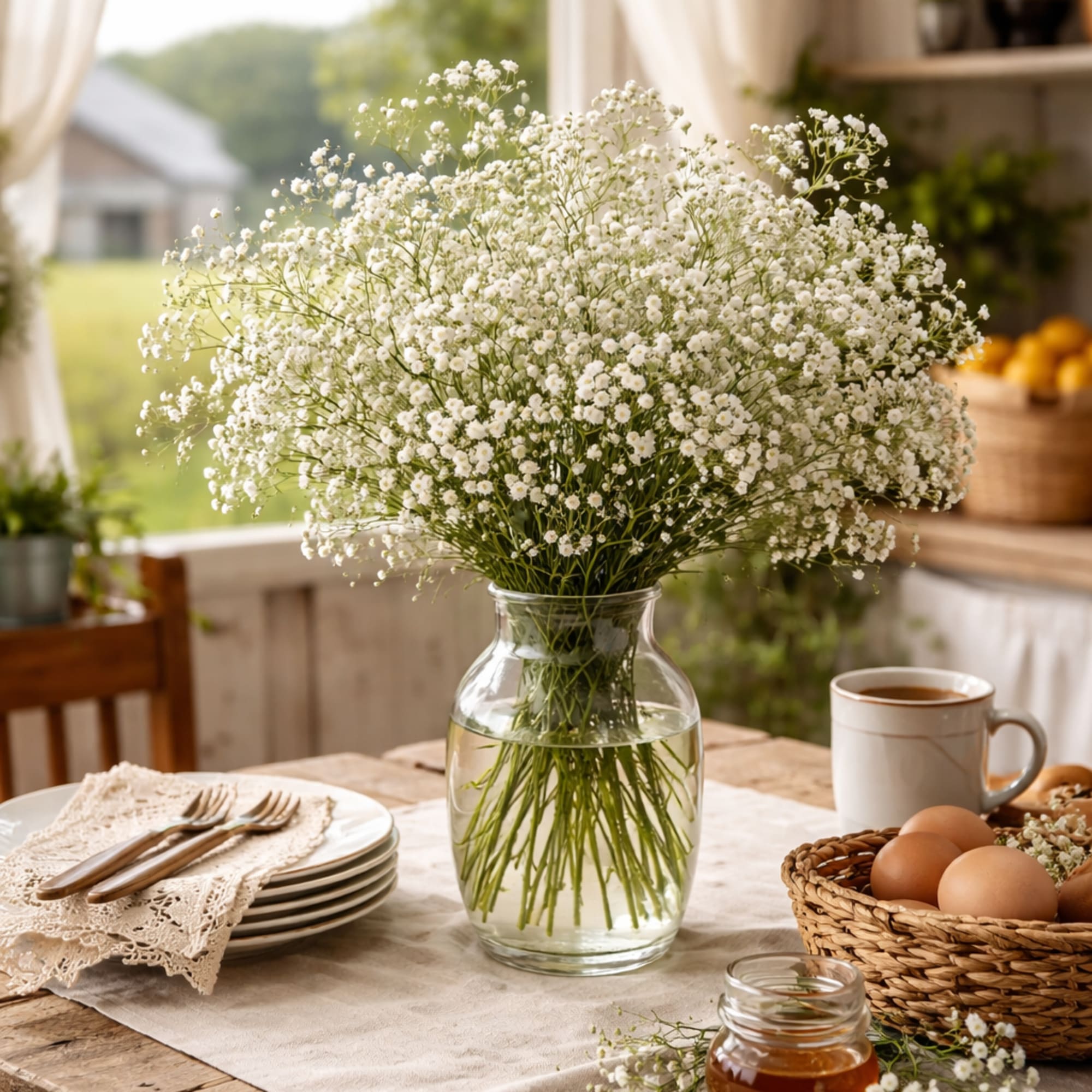 Make a graceful statement with our Country Cloud arrangement. Abundant clouds of