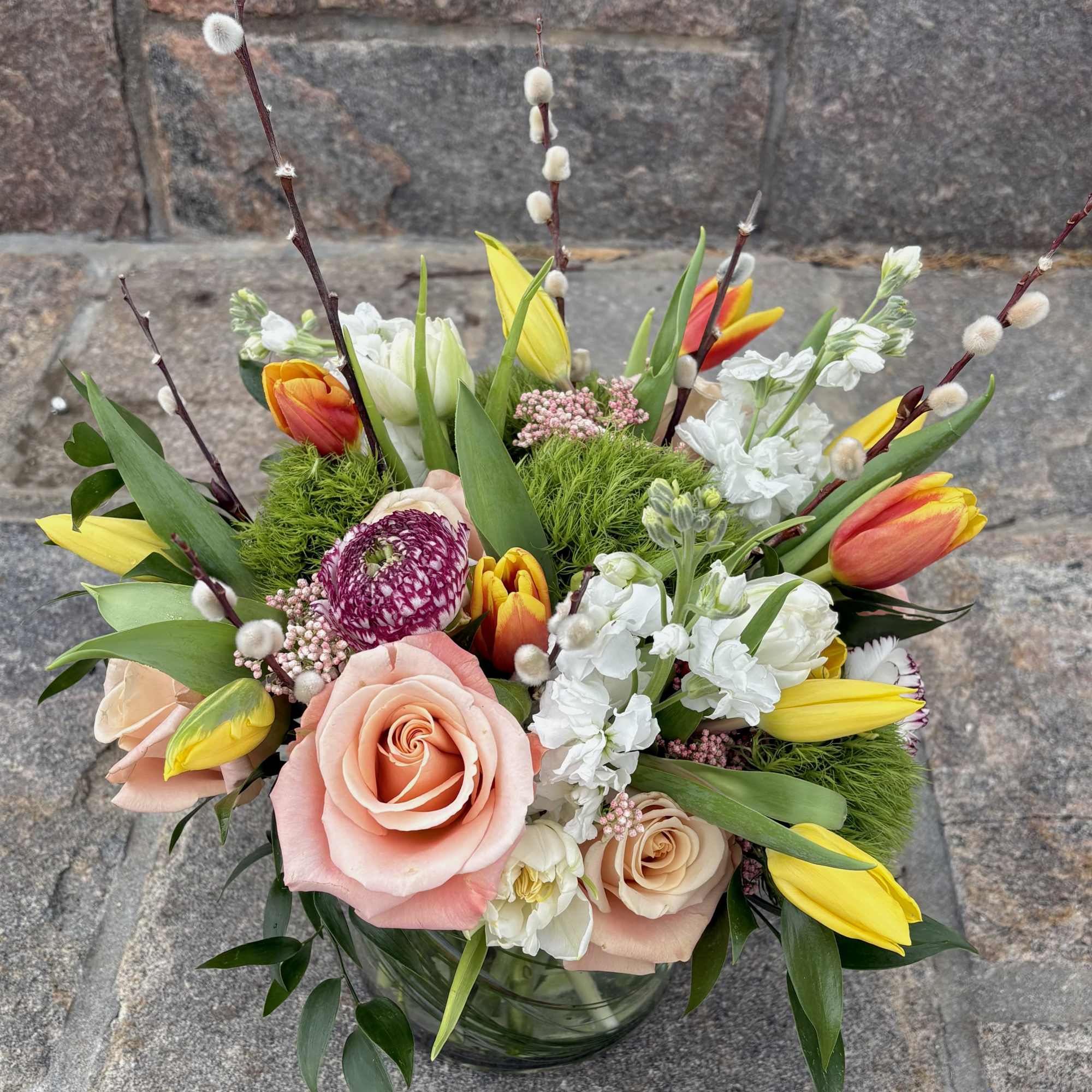 Spring is in the air!  This pretty arrangement is a healthy