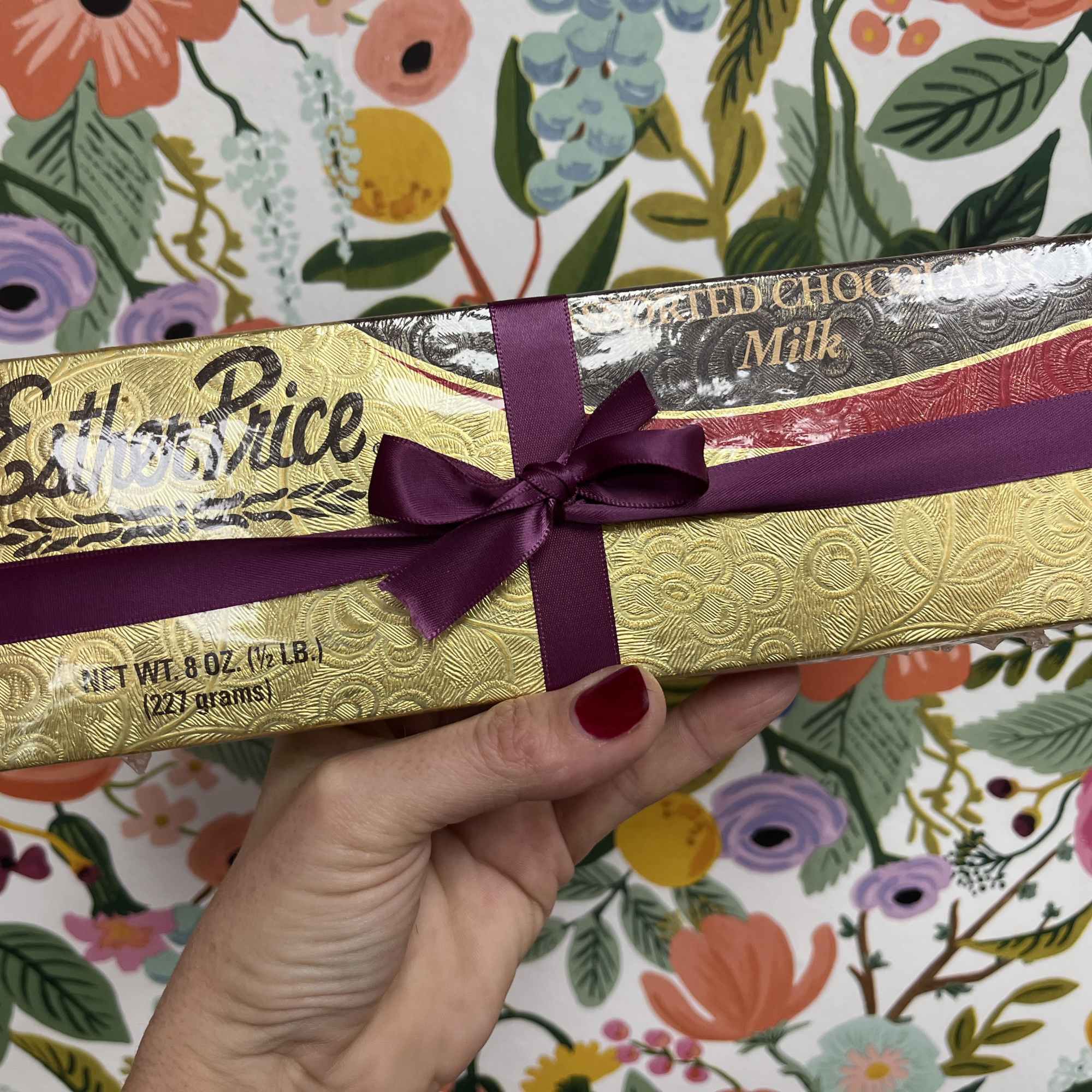 Boxed Esther Price Milk Chocolate - available in 1/2 pound and 1