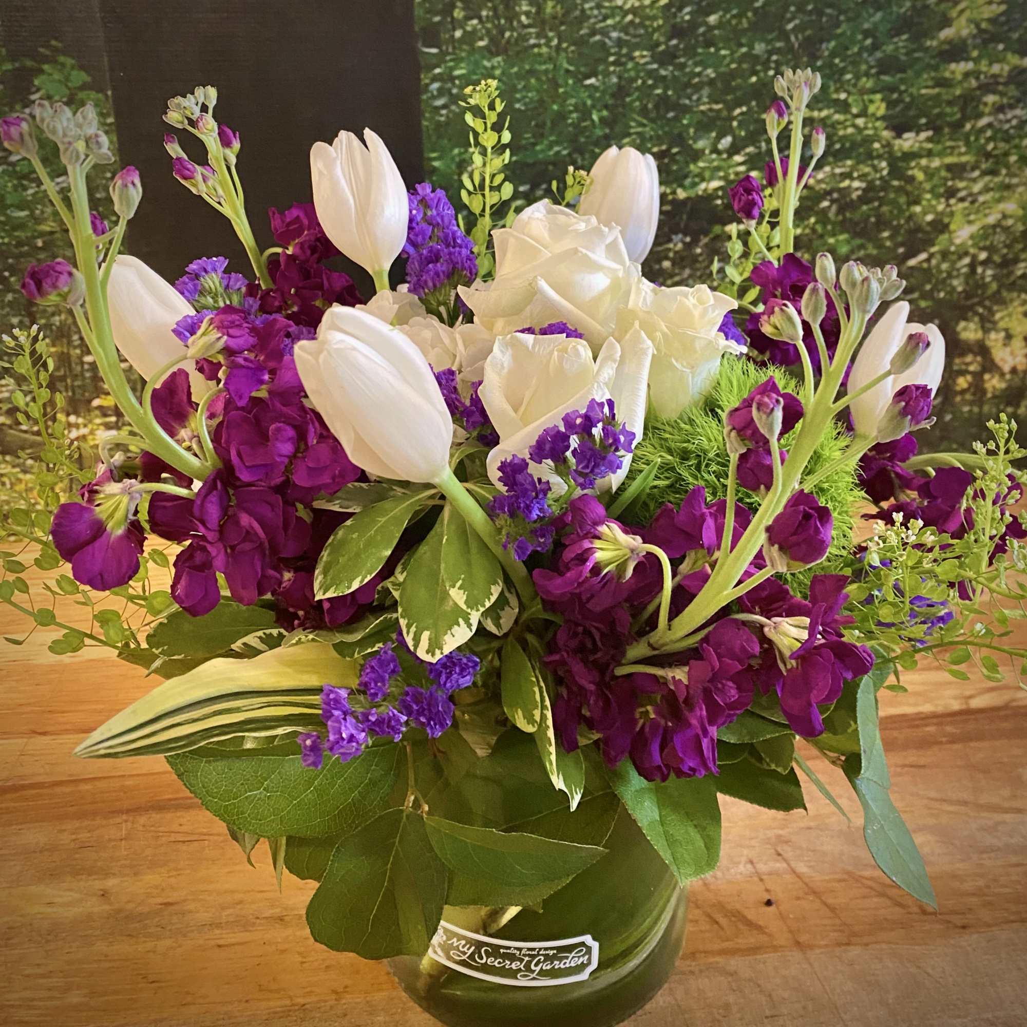 The "Garden Symphony" is a sweet and stylish arrangement is in harmony