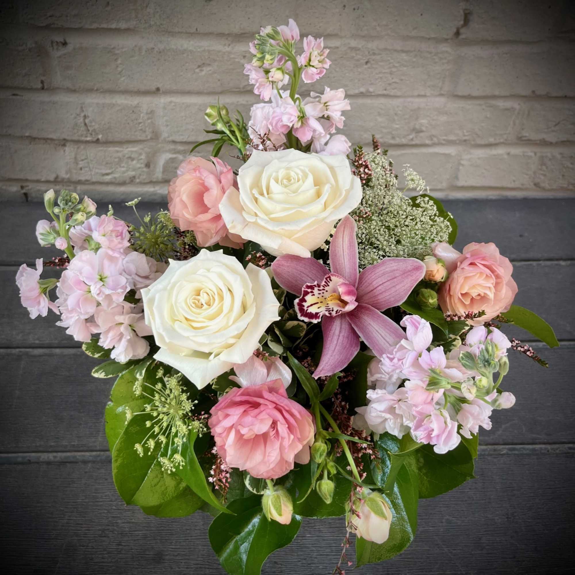 "Strawberry Shortcake" Features beautiful and romantic colors of soft pinks and whites.