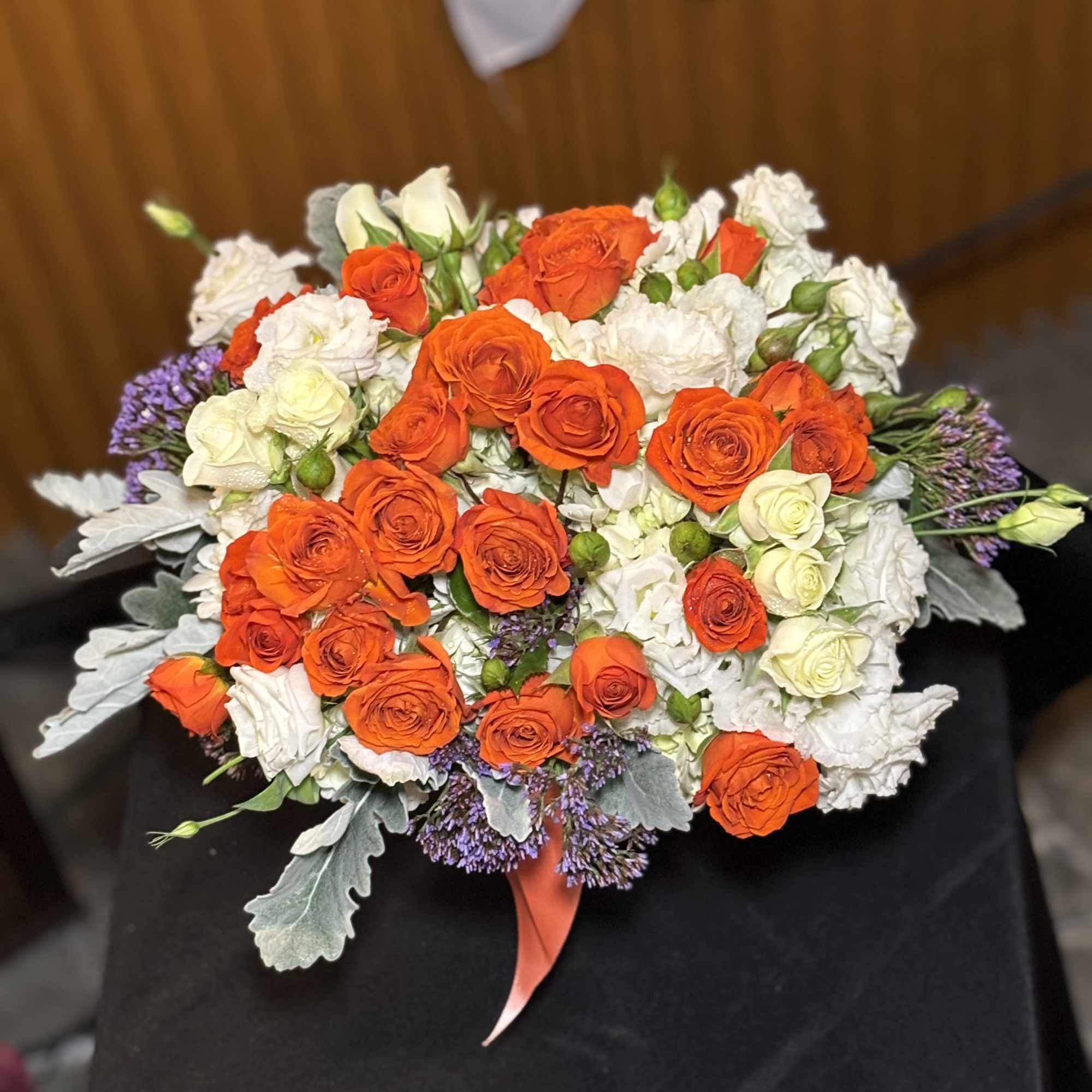 A modern and elegant floral arrangement designed to bring calm beauty and