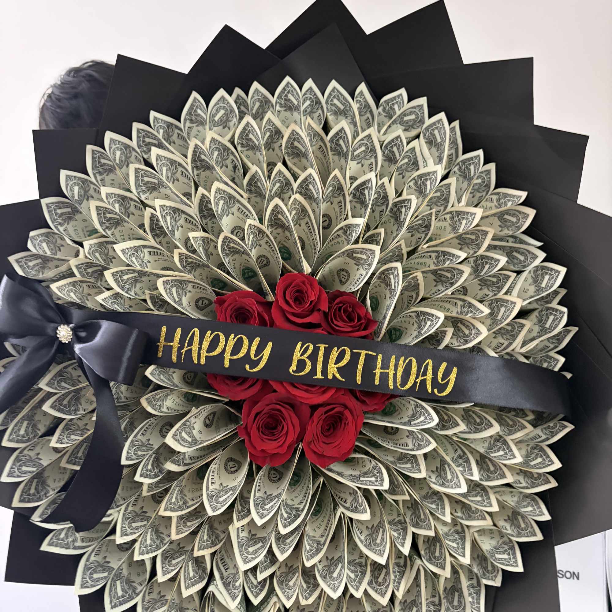 money bouquet made with fresh flowers for any special occasion 