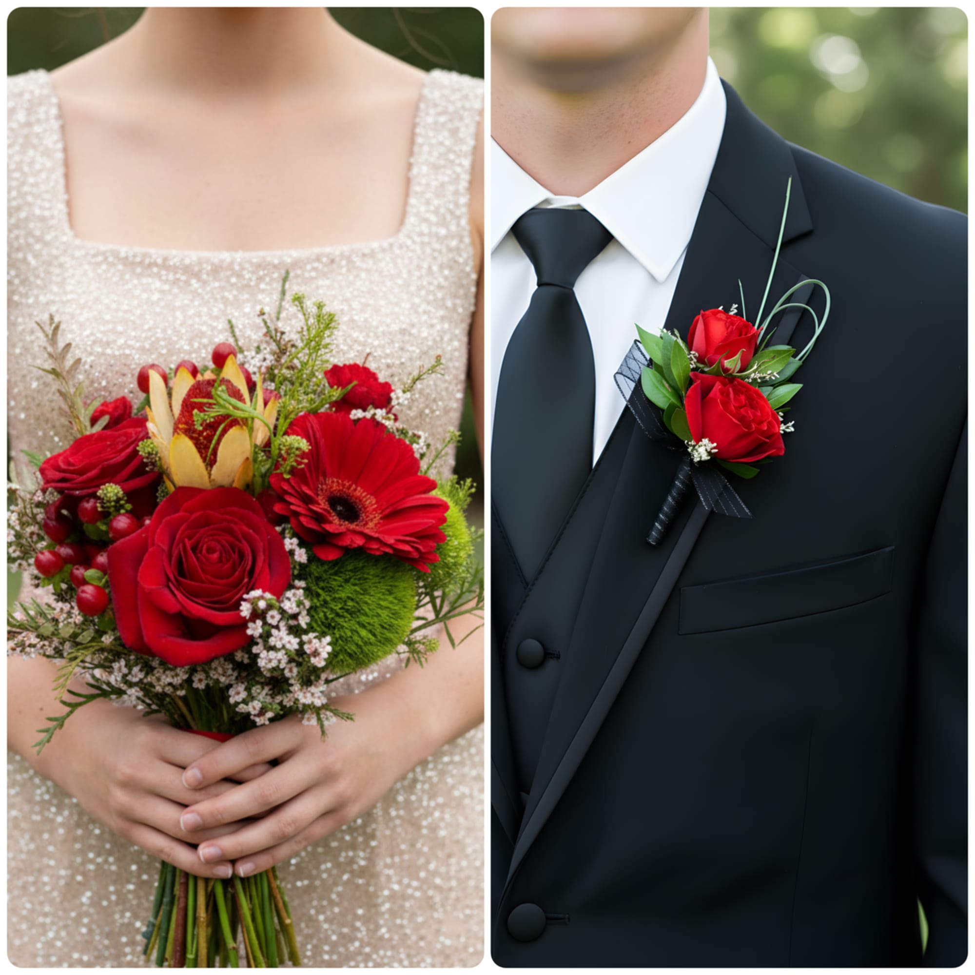 Small formal bouquet and boutonni&egrave;re bundle  