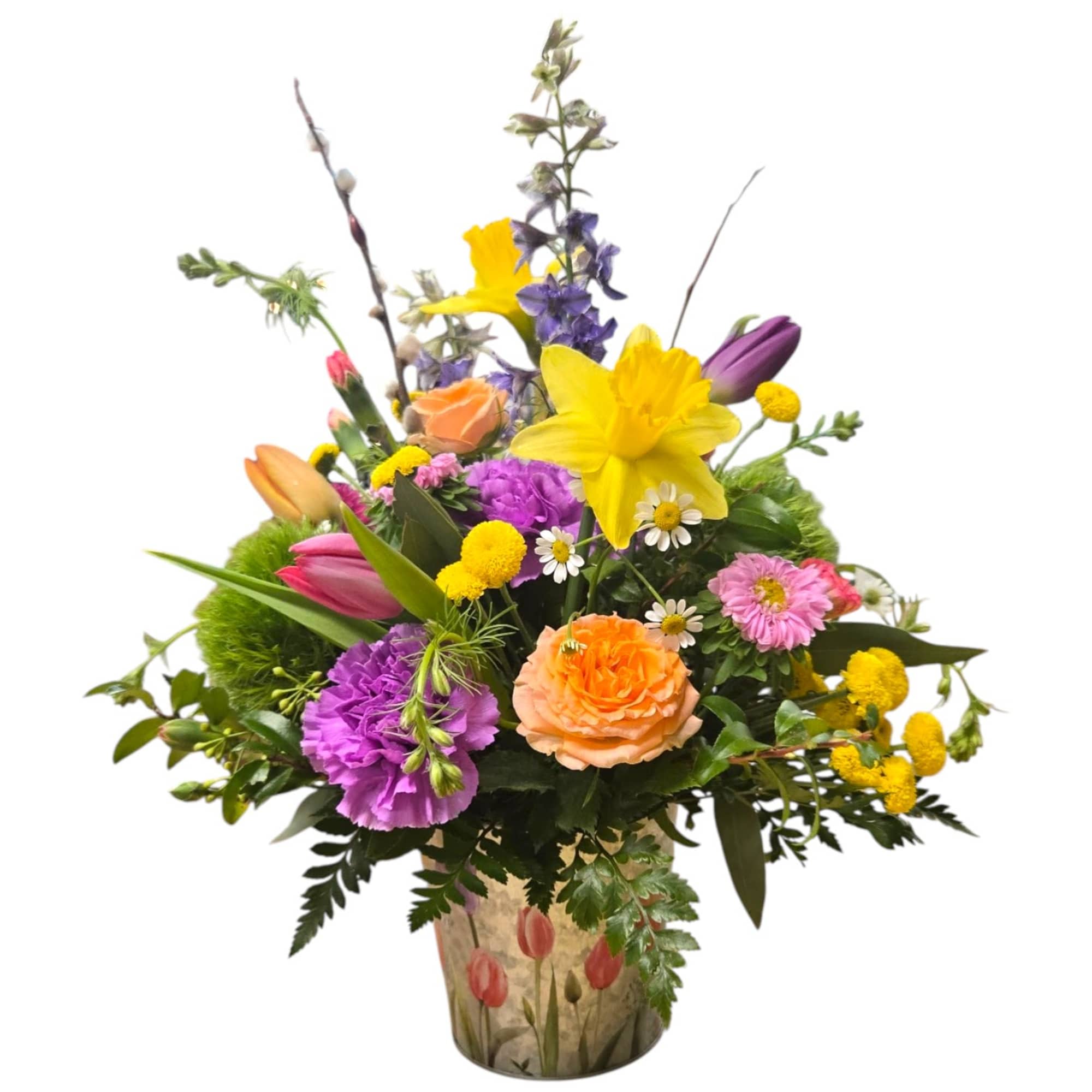 Perfect for Spring this bright and cheery arrangement is a perfect gift