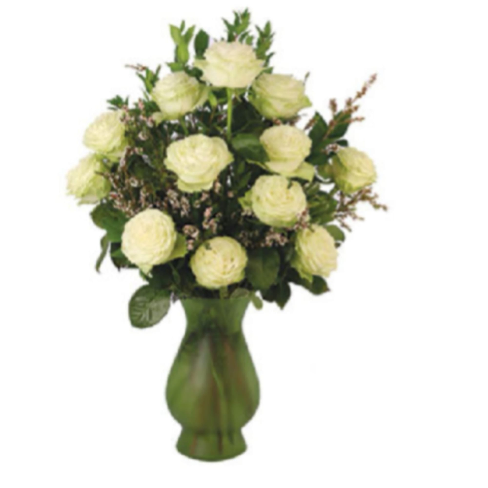 A generous cluster of pale yellow roses - gathered into a soft