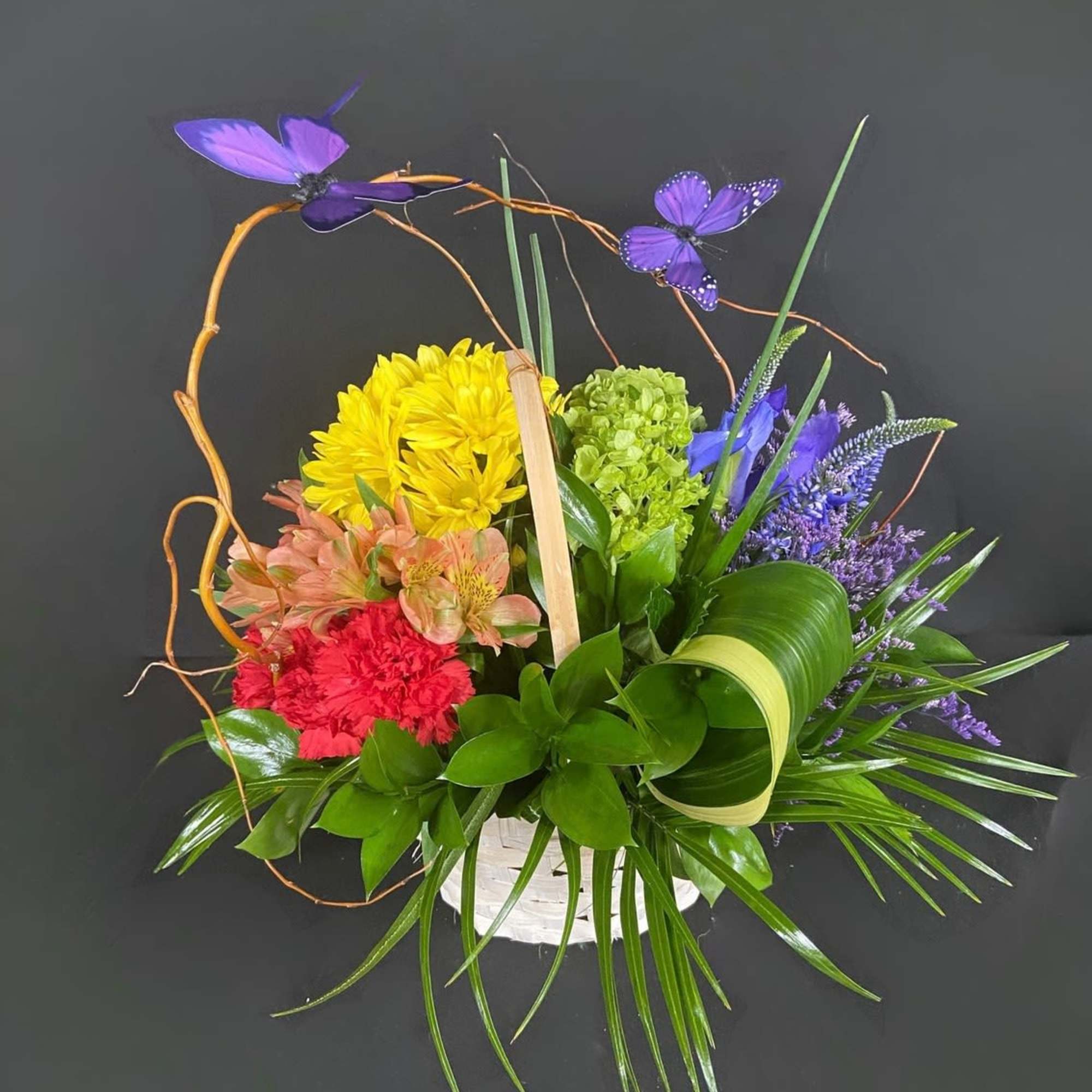 A beautiful rainbow of flowers to brighten up any space.