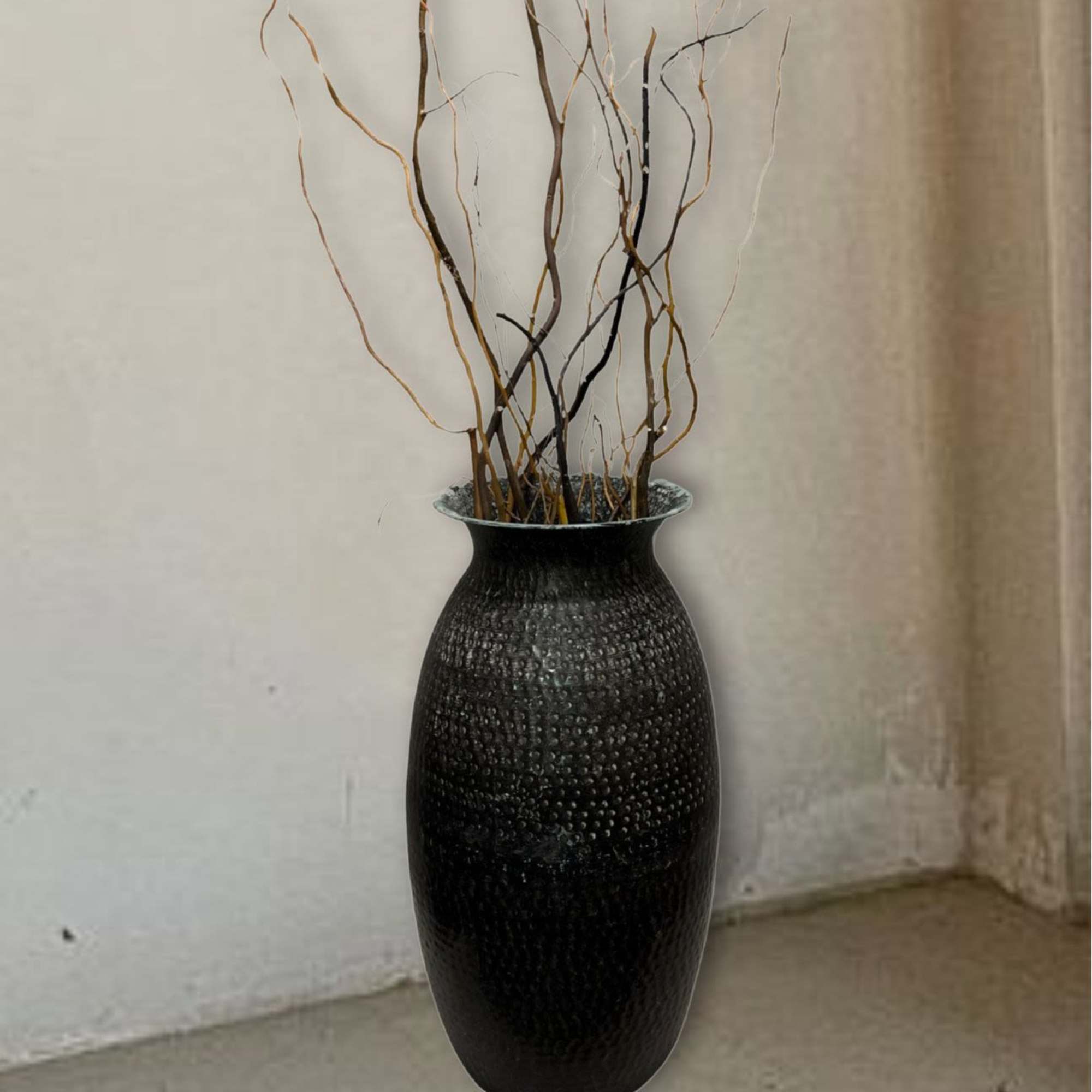  Black Metal Vase, 36" 

Call for shipping outside Los Angeles Area