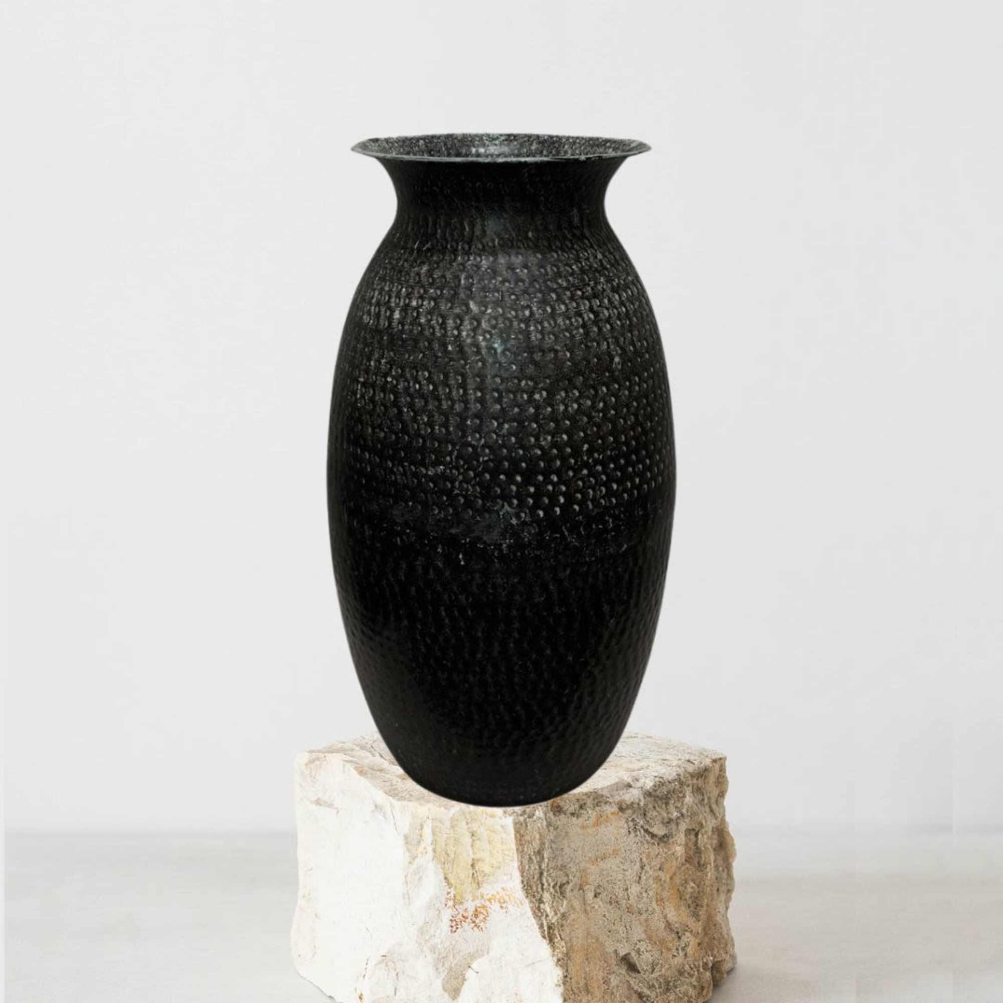  Black Metal Vase, 36" 

Call for shipping outside Los Angeles Area