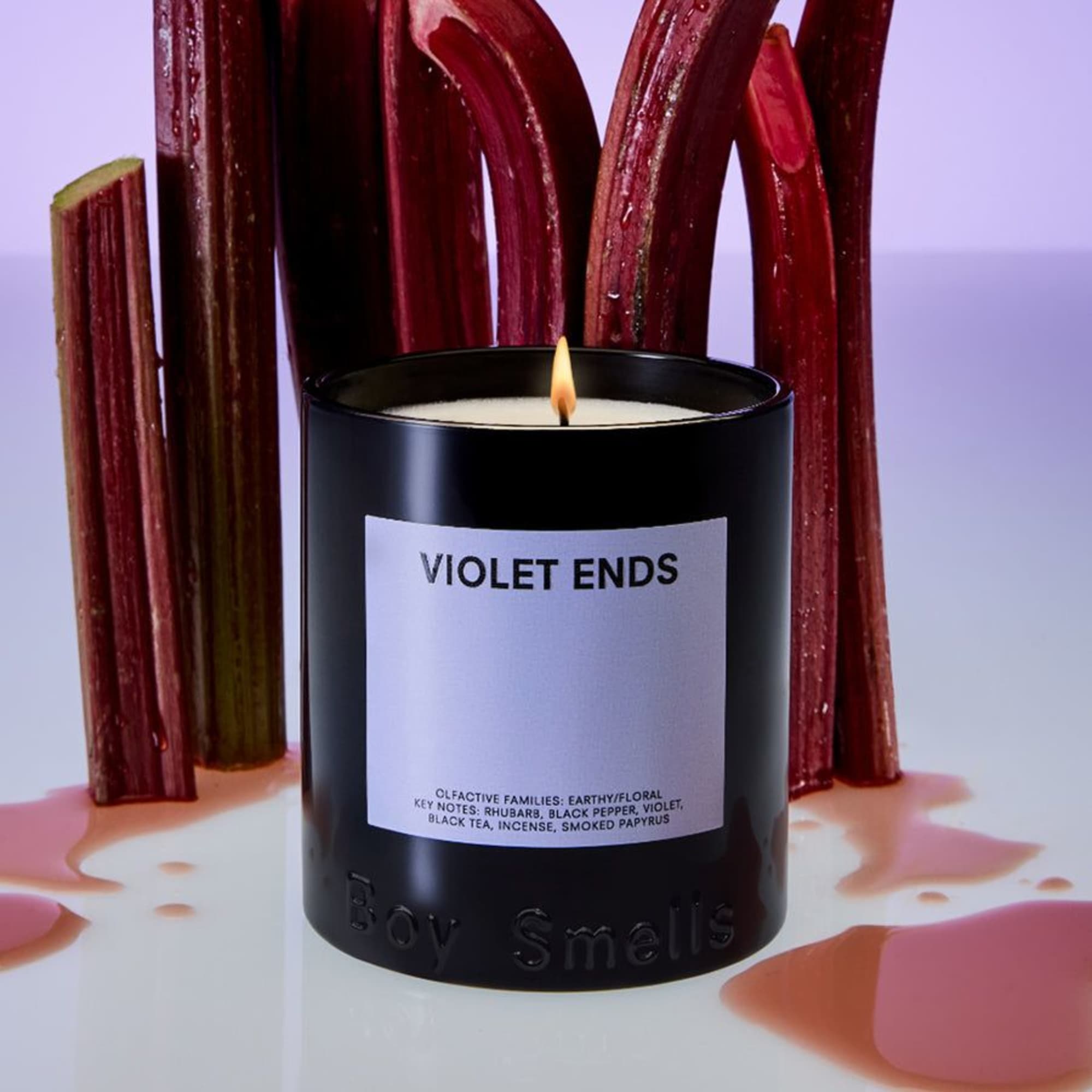 Violet End Candle by Boy Smells: A glowing, earth floral scent that's