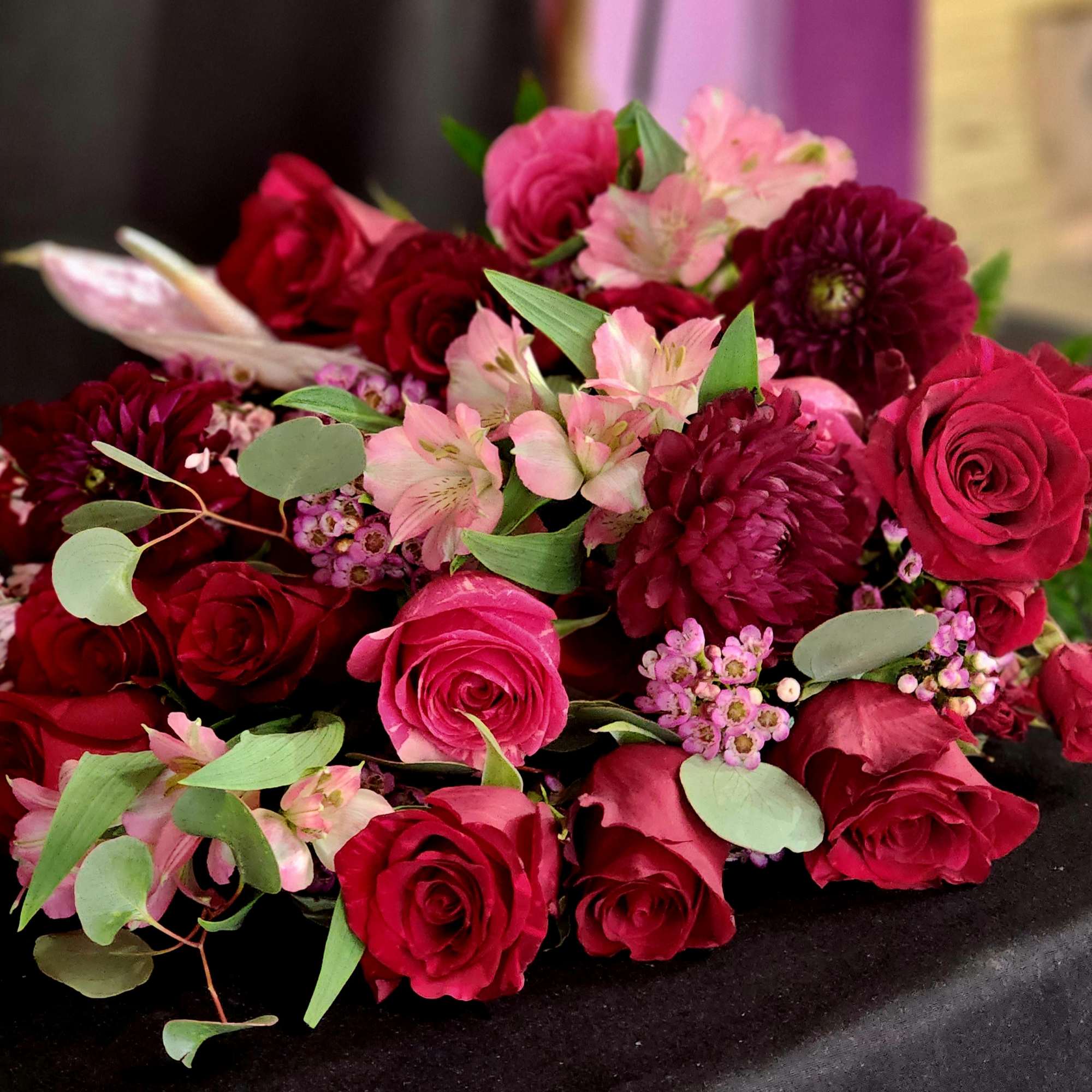 When you have enough vases at home....send a wrapped bouquet of seasonal